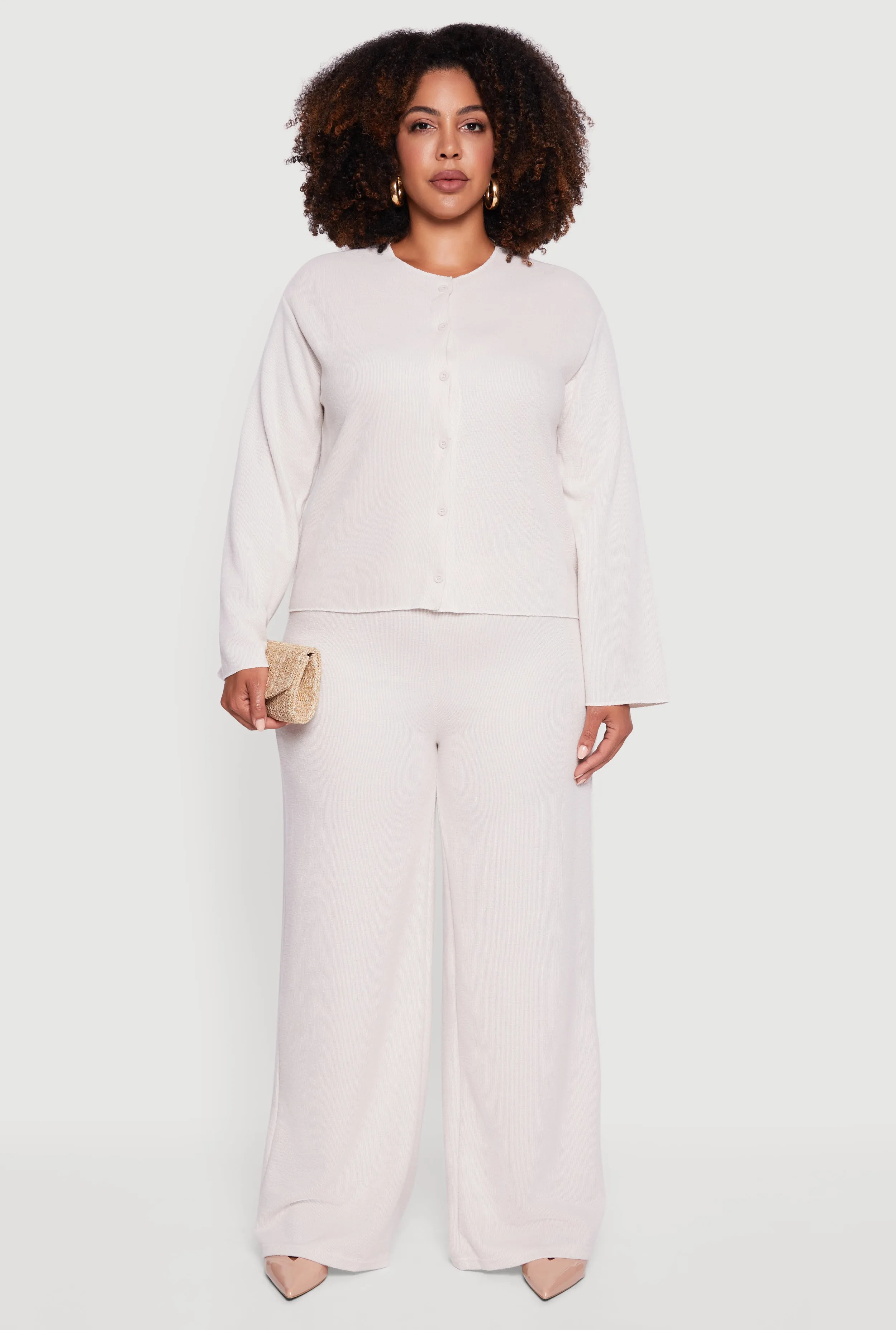 Plus Size Classic Fit Button Front Cardigan sold by Rainbow product image thumbnail 3