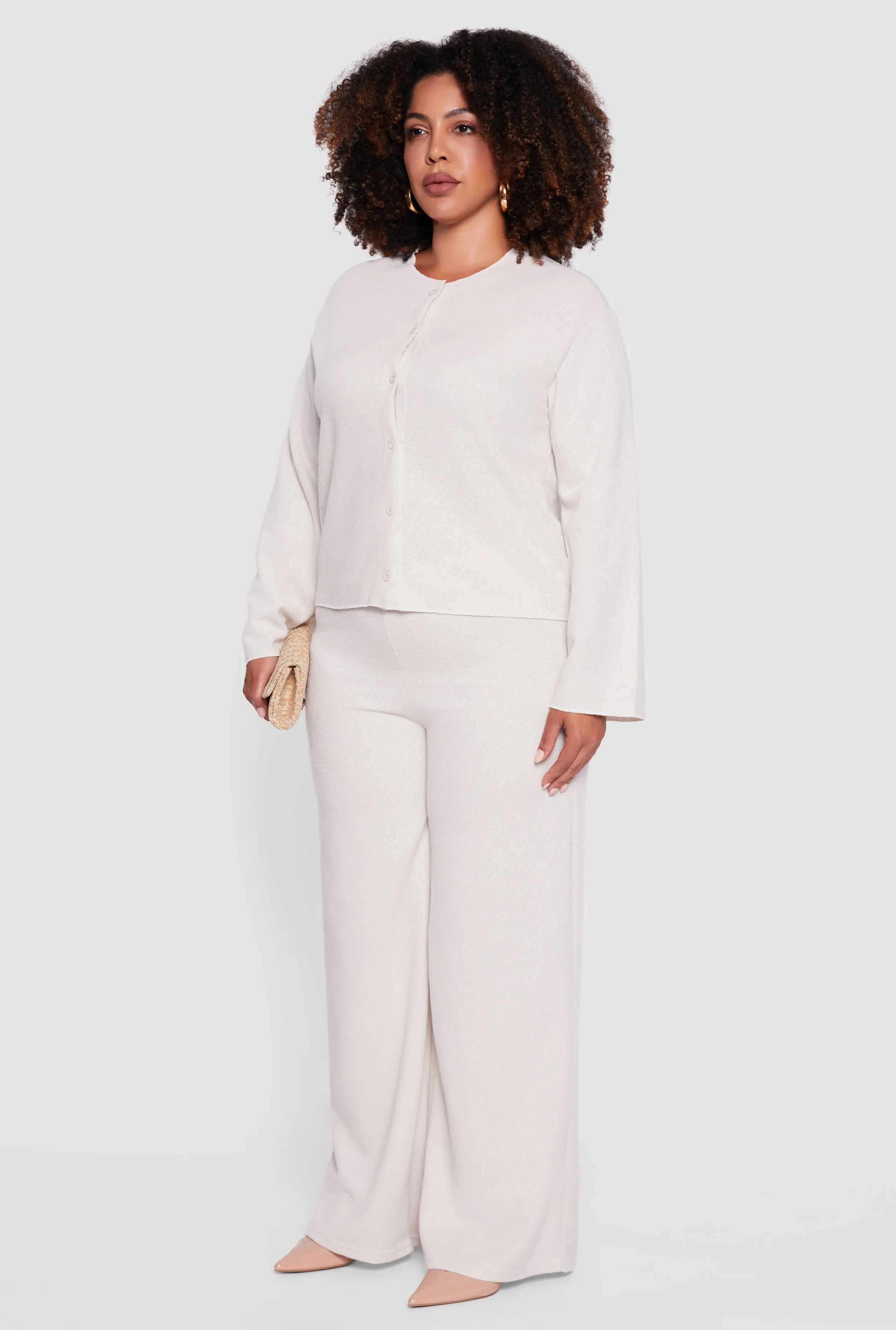 Plus Size Classic Fit Button Front Cardigan sold by Rainbow product image thumbnail 5