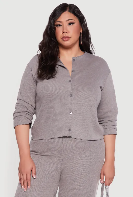 Plus Size Classic Fit Button Front Cardigan sold by Rainbow