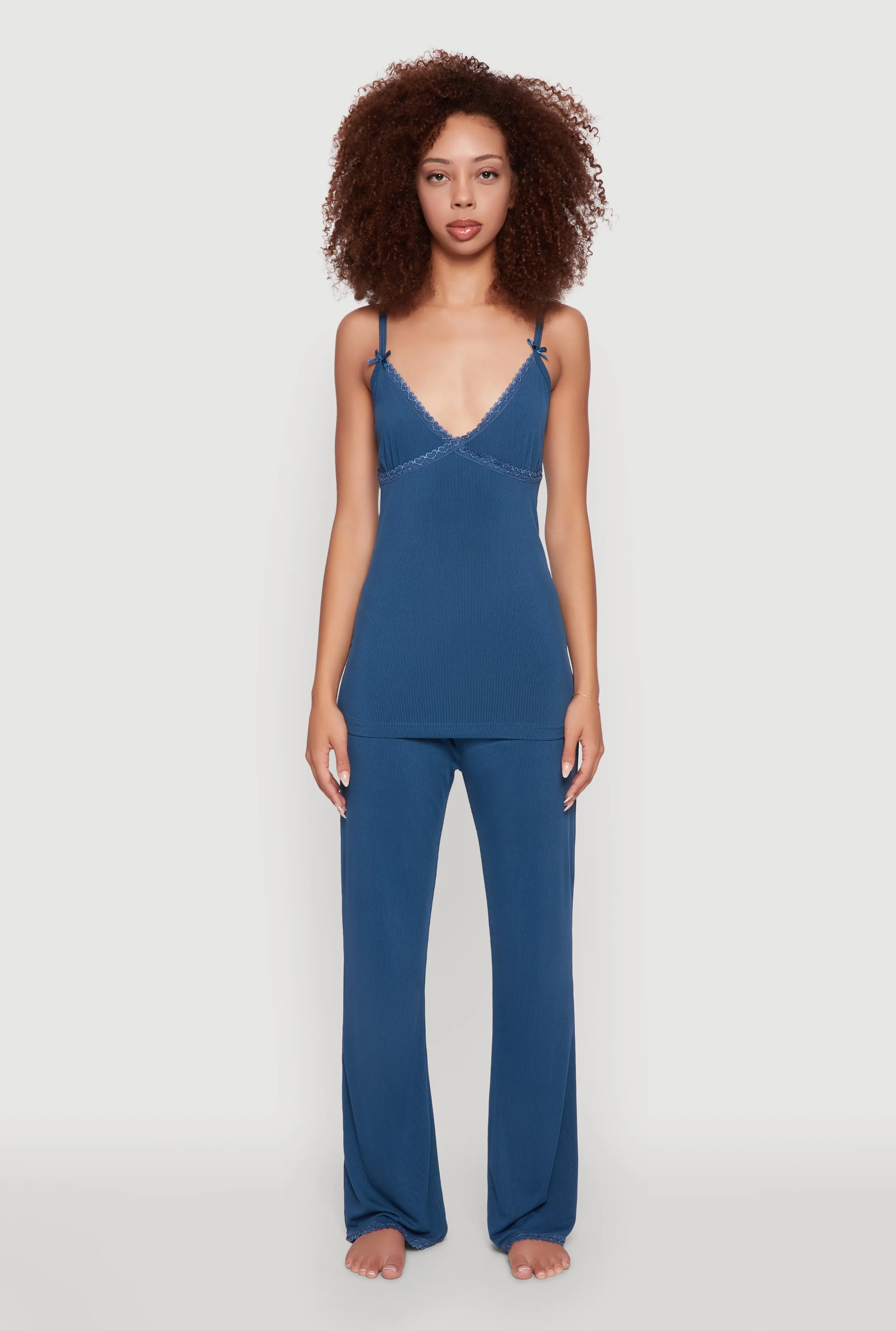 Heart Lace Trim Pajama Cami and Pants Set sold by Rainbow product image thumbnail 3