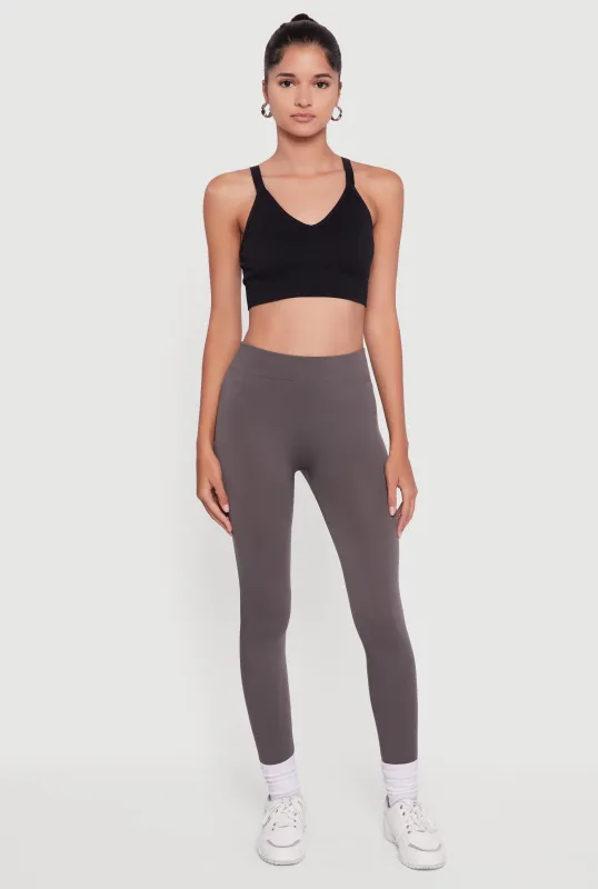 High Waisted Fleece Lined Leggings sold by Rainbow