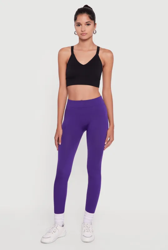 High Waisted Fleece Lined Leggings sold by Rainbow