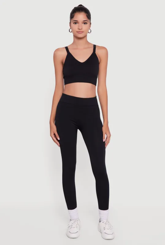 High Waisted Fleece Lined Leggings sold by Rainbow