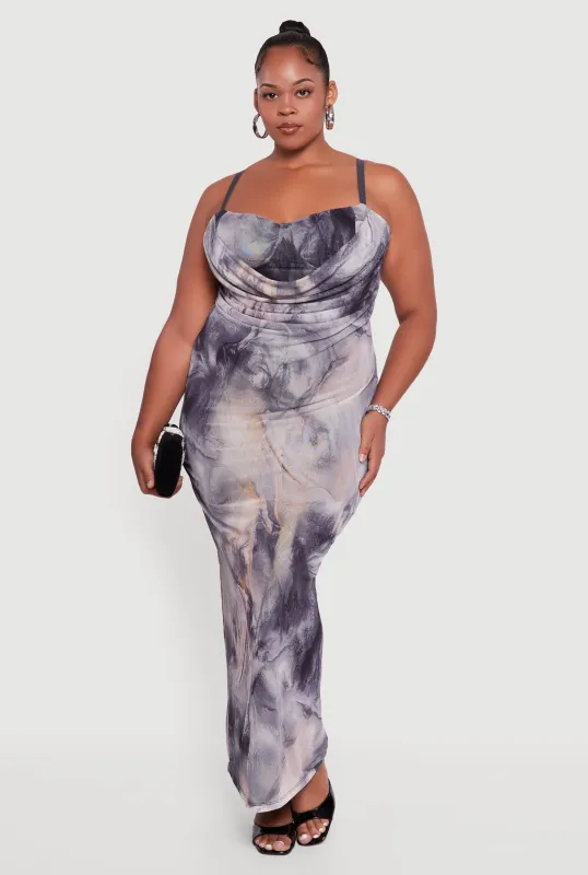 Plus Size Mesh Padded Cup Sweetheart Bustier Dress sold by Rainbow