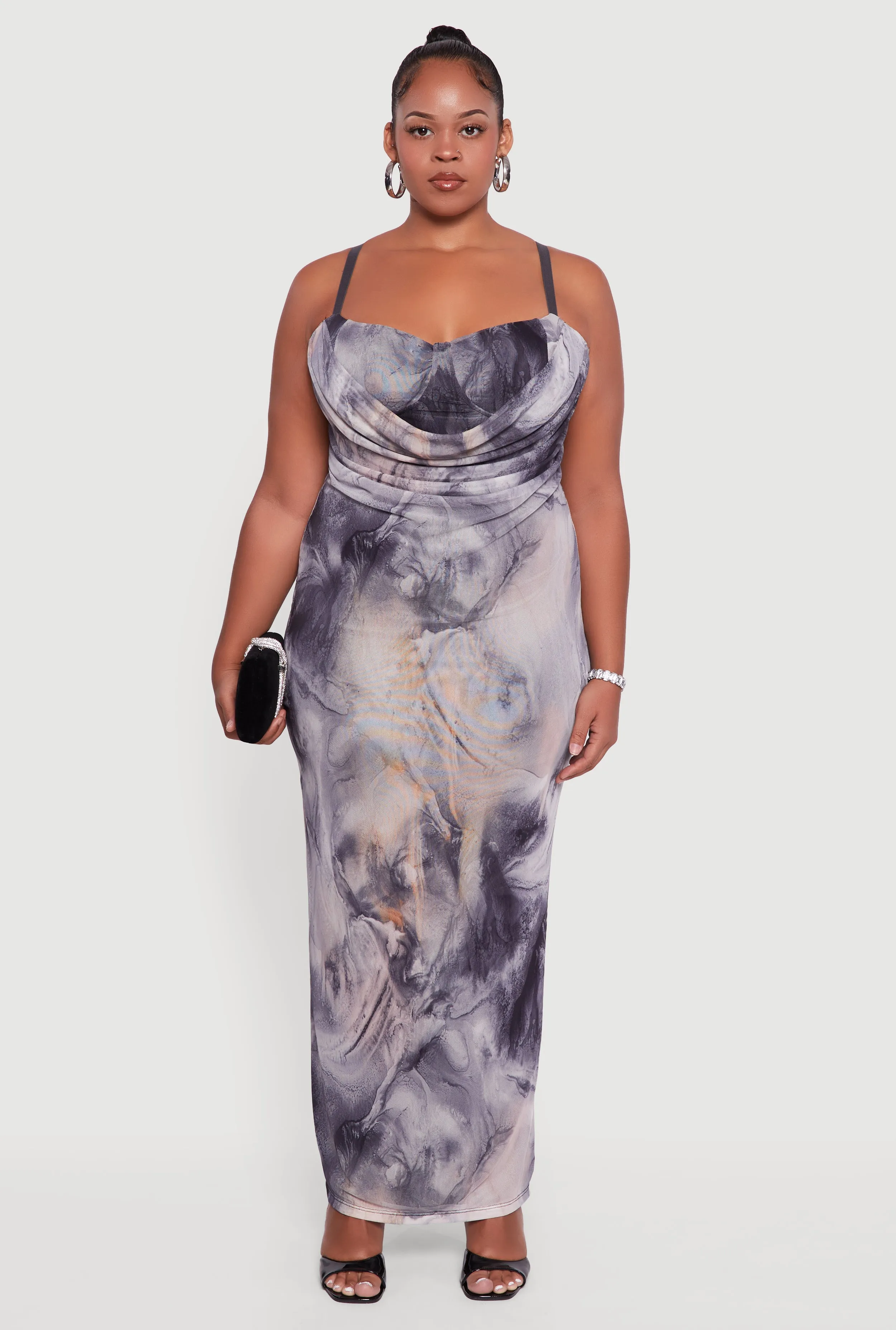 Plus Size Mesh Padded Cup Sweetheart Bustier Dress sold by Rainbow product image thumbnail 2