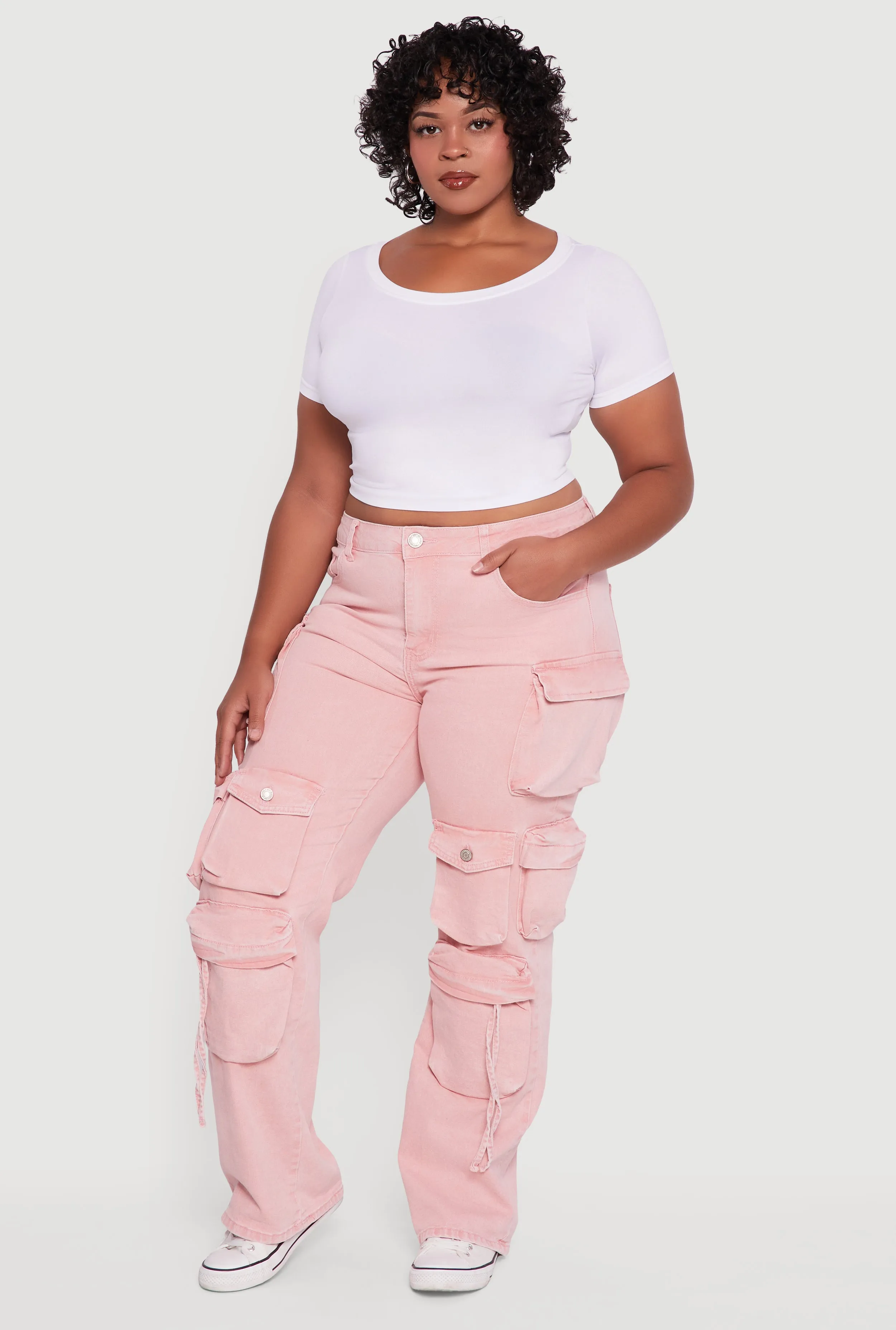 Plus Size VIP Mineral Wash Utility Jeans sold by Rainbow