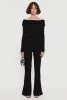Ribbed Knit Flare Leg Casual Pants sold by Rainbow