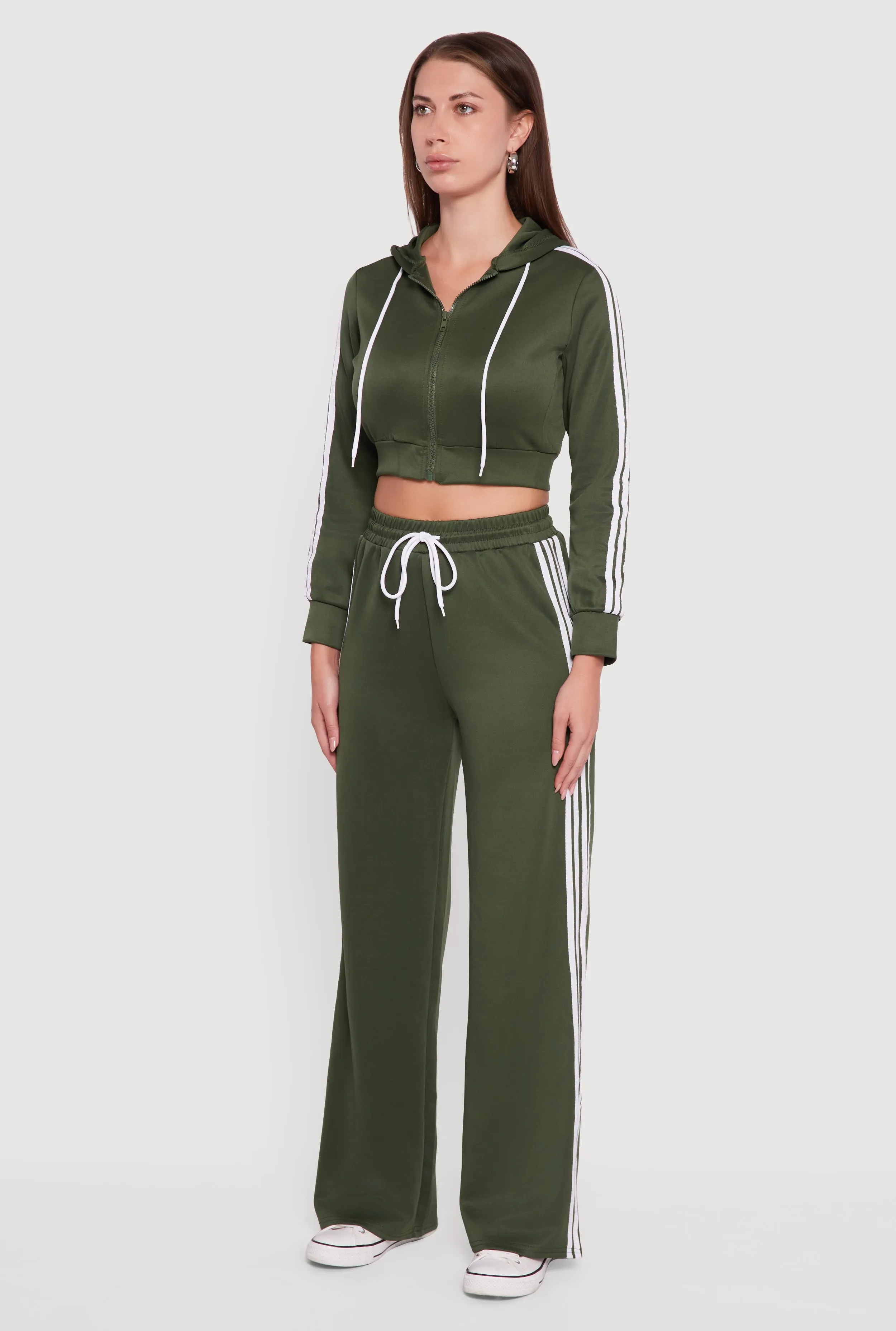 Contrast Trim Hooded Zip Front Cropped Jacket sold by Rainbow product image thumbnail 5