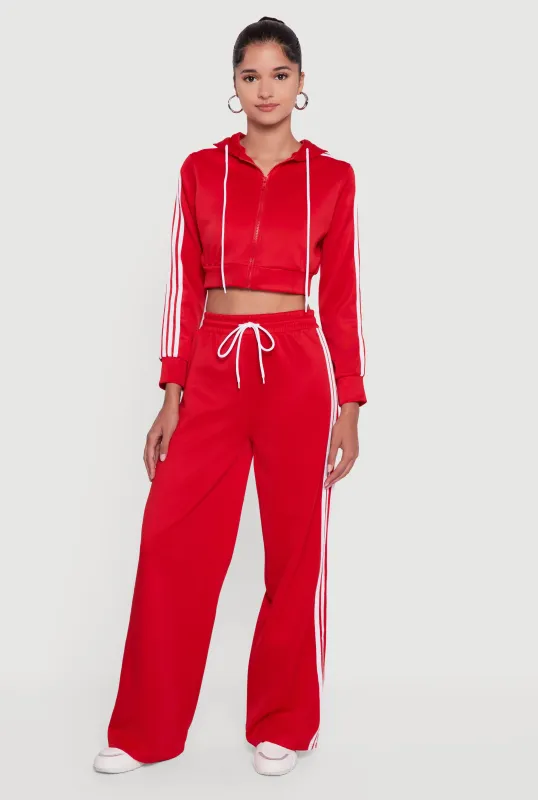 Contrast Trim High Waisted Wide Leg Sweatpants sold by Rainbow