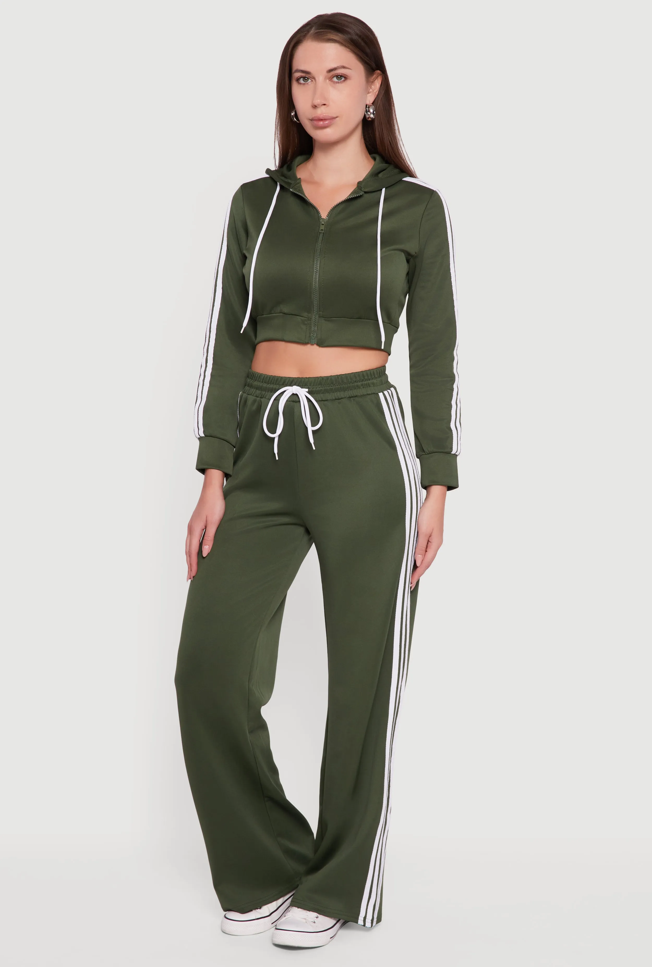 Contrast Trim High Waisted Wide Leg Sweatpants sold by Rainbow