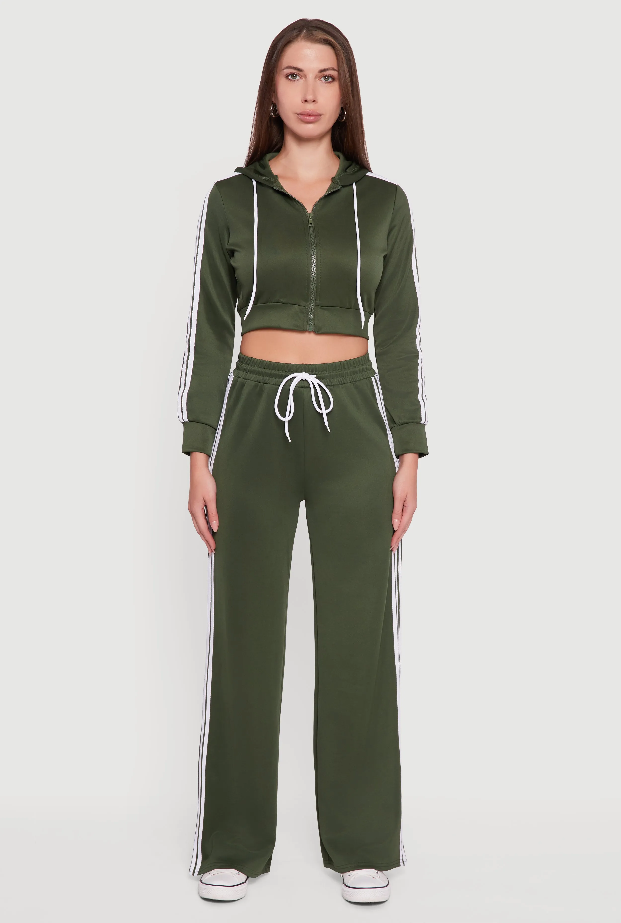 Contrast Trim High Waisted Wide Leg Sweatpants sold by Rainbow product image thumbnail 2
