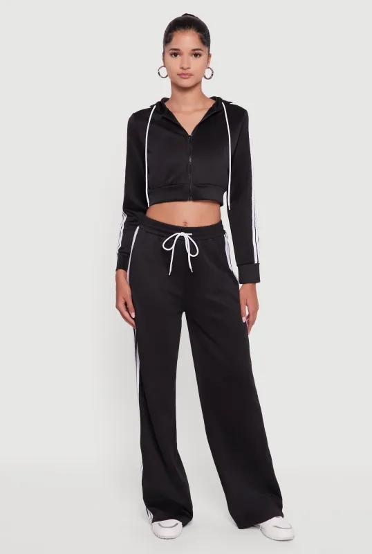 Contrast Trim High Waisted Wide Leg Sweatpants sold by Rainbow