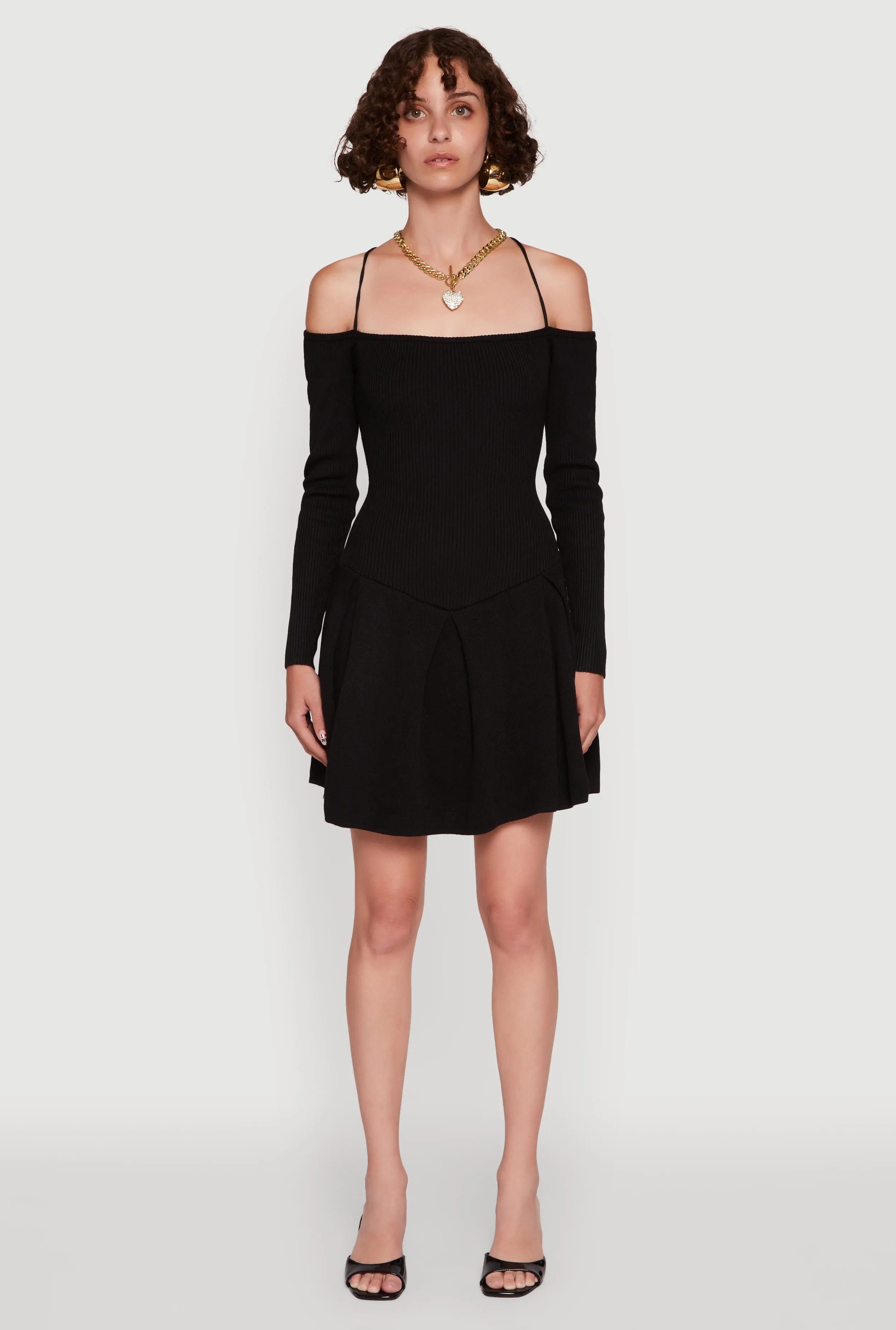 Ribbed Knit Lace Up Back Sweater Dress sold by Rainbow product image thumbnail 2