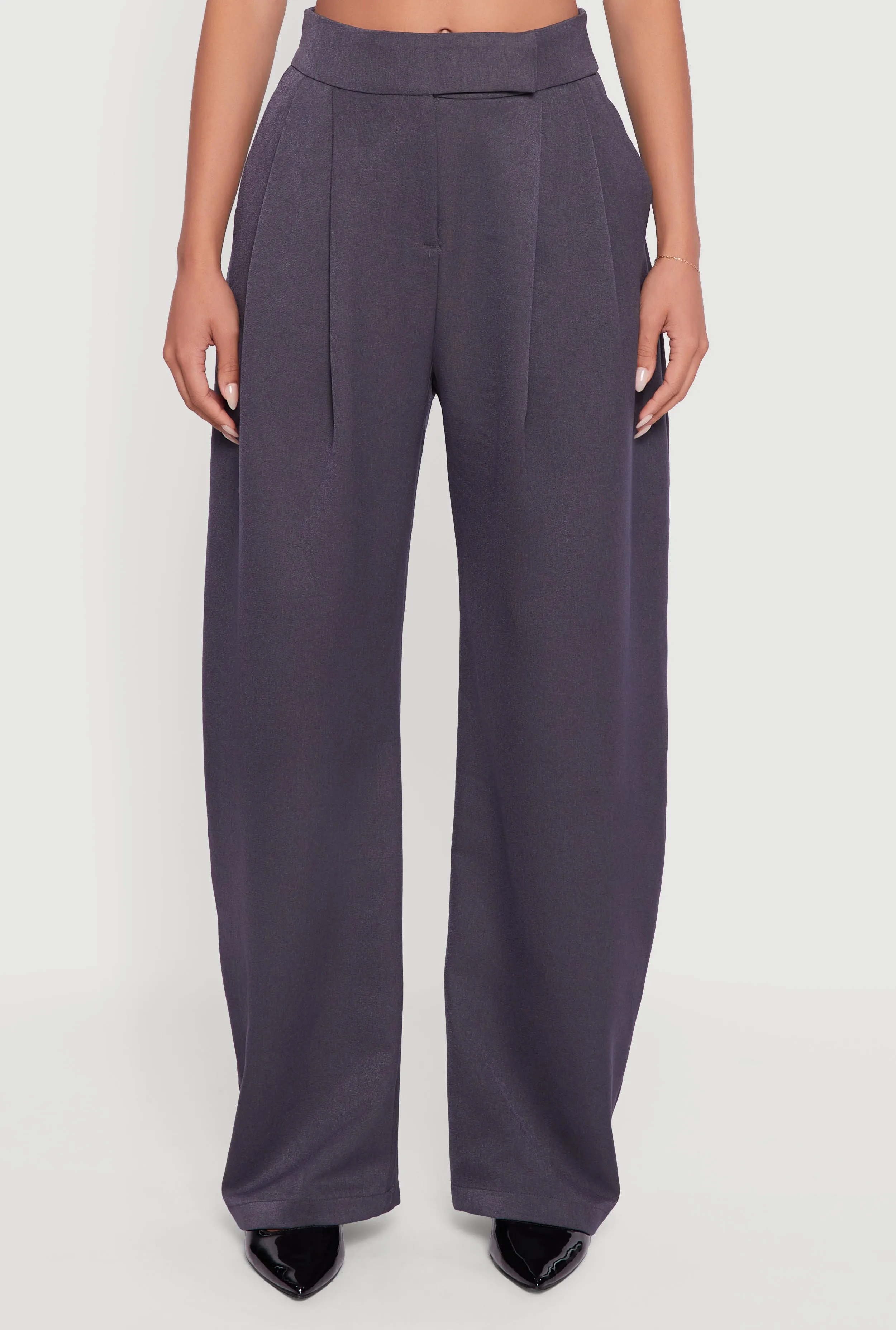 High Waisted Pleated Wide Leg Dress Pants sold by Rainbow product image thumbnail 5