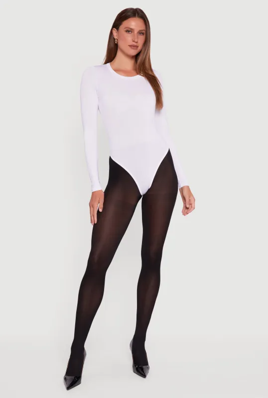 Basic Curve Hugging Long Sleeve Crew Neck Bodysuit sold by Rainbow