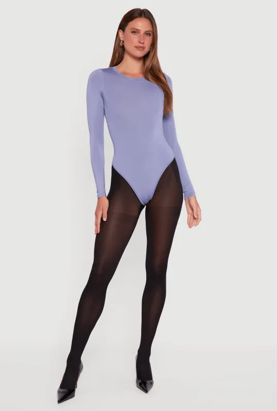 Basic Curve Hugging Long Sleeve Crew Neck Bodysuit sold by Rainbow