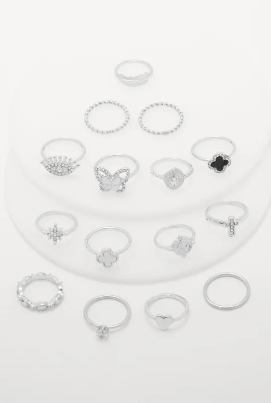 Assorted Cubic Zirconia Rings Set of 15 sold by Rainbow