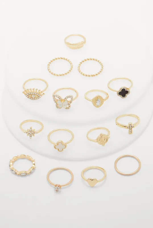 Assorted Cubic Zirconia Rings Set of 15 sold by Rainbow