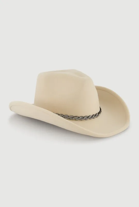 Rhinestone Trim Brushed Felt Cowboy Hat sold by Rainbow