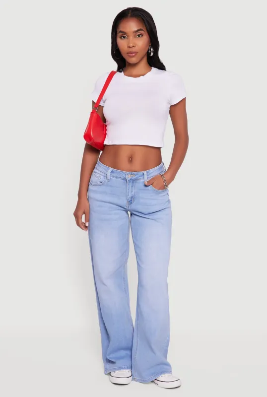 WAX Low Rise Wide Leg Stretchy Jeans sold by Rainbow