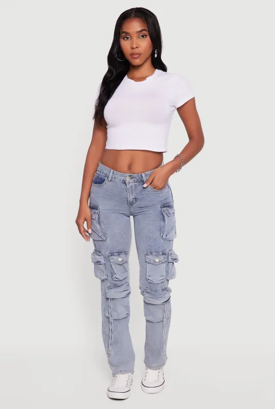 VIP Acid Wash Cargo Jeans sold by Rainbow