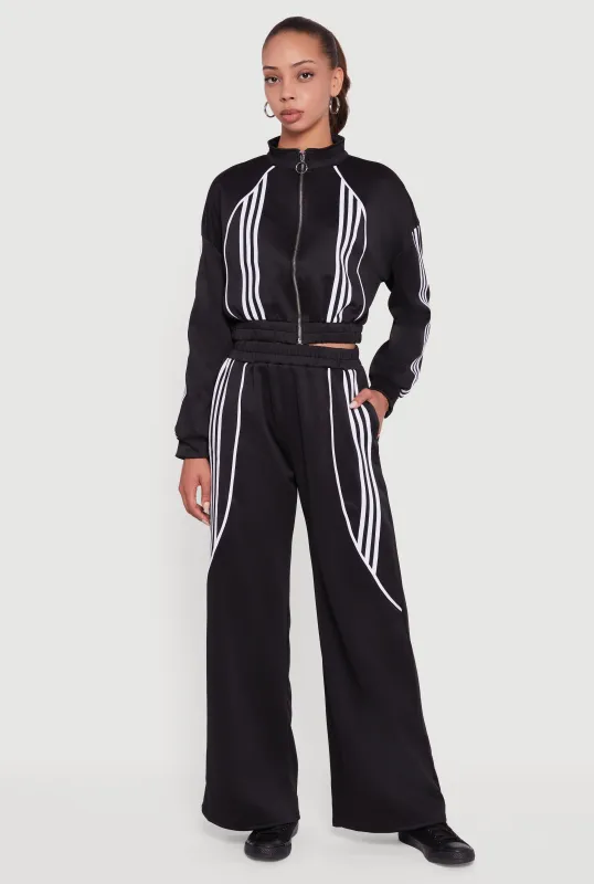 Stripe Detail Straight Leg Active Pants sold by Rainbow