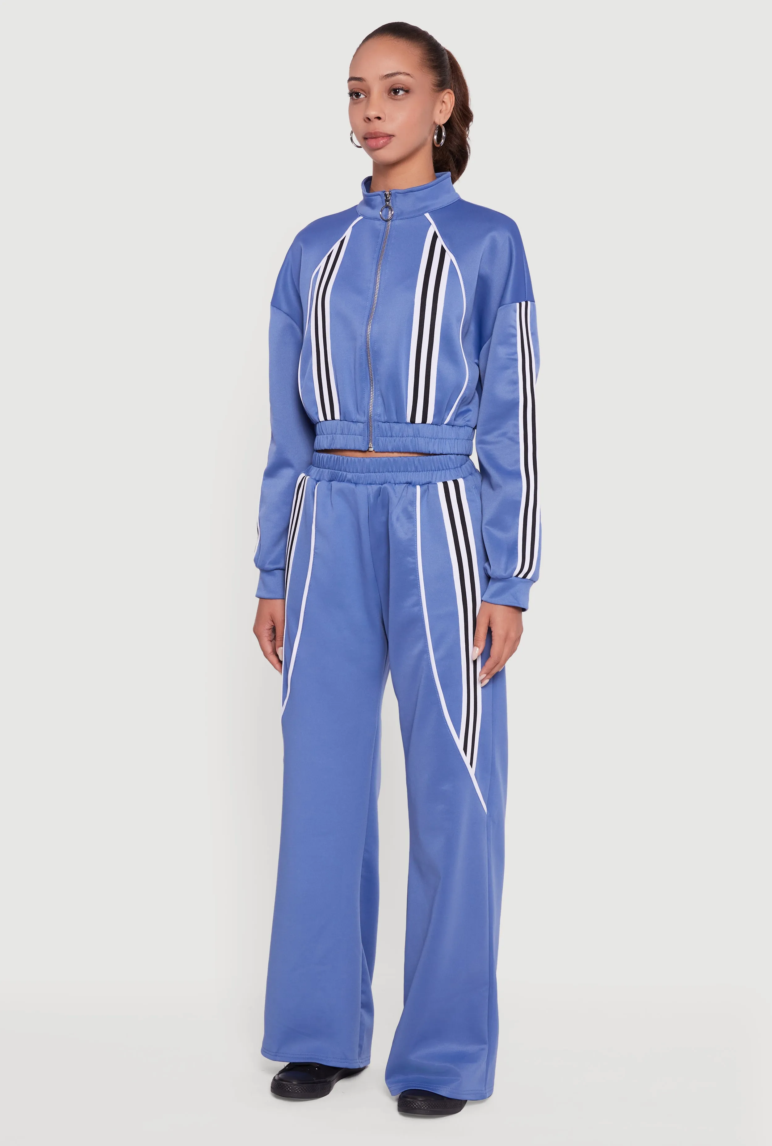 Stripe Detail Cropped Zip Front Track Jacket sold by Rainbow product image thumbnail 5