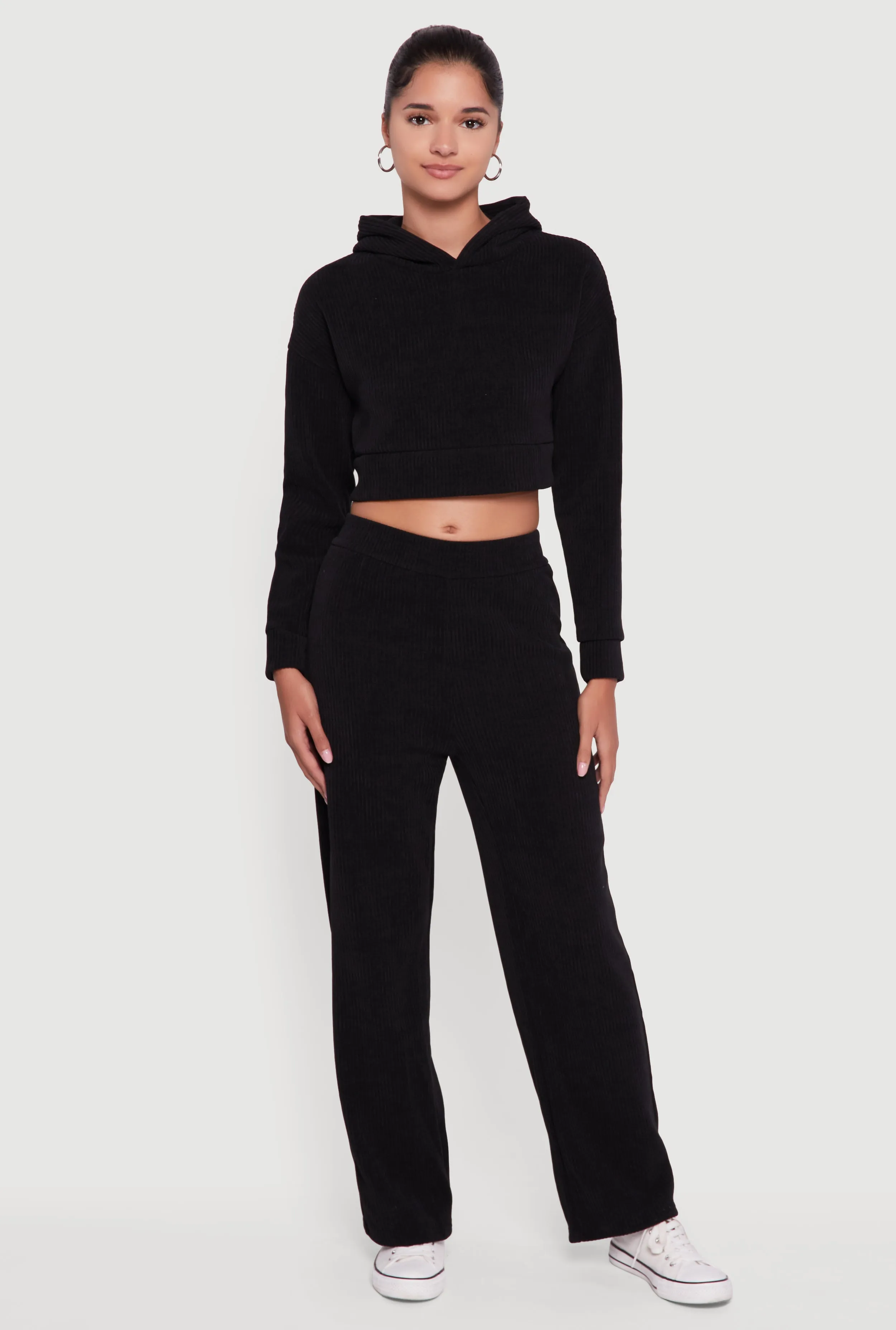 Mid Rise Wide Leg Ribbed Knit Pants sold by Rainbow product image thumbnail 2