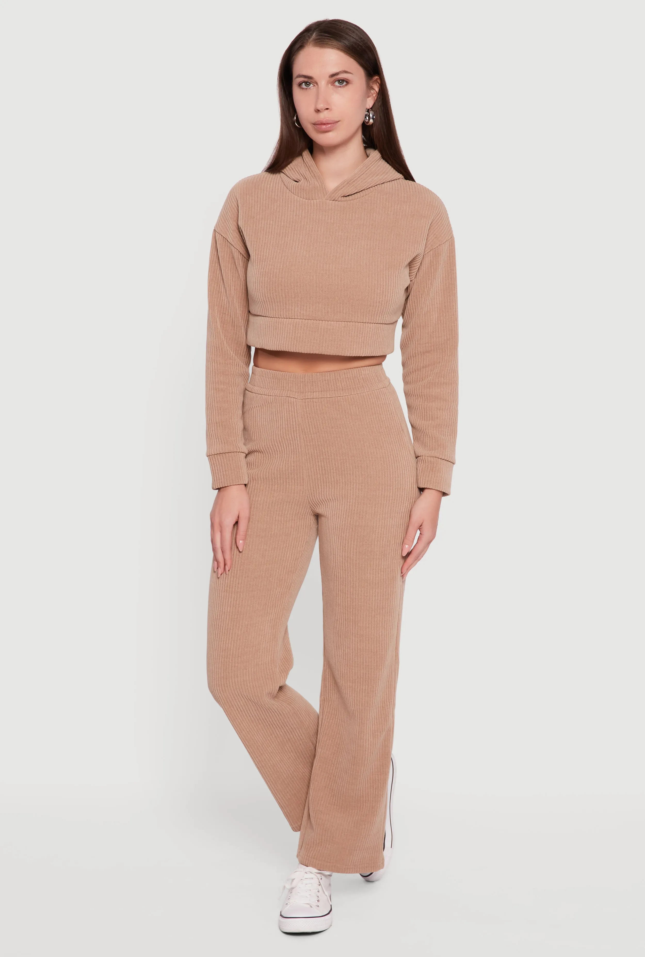Mid Rise Wide Leg Ribbed Knit Pants sold by Rainbow product image thumbnail 4