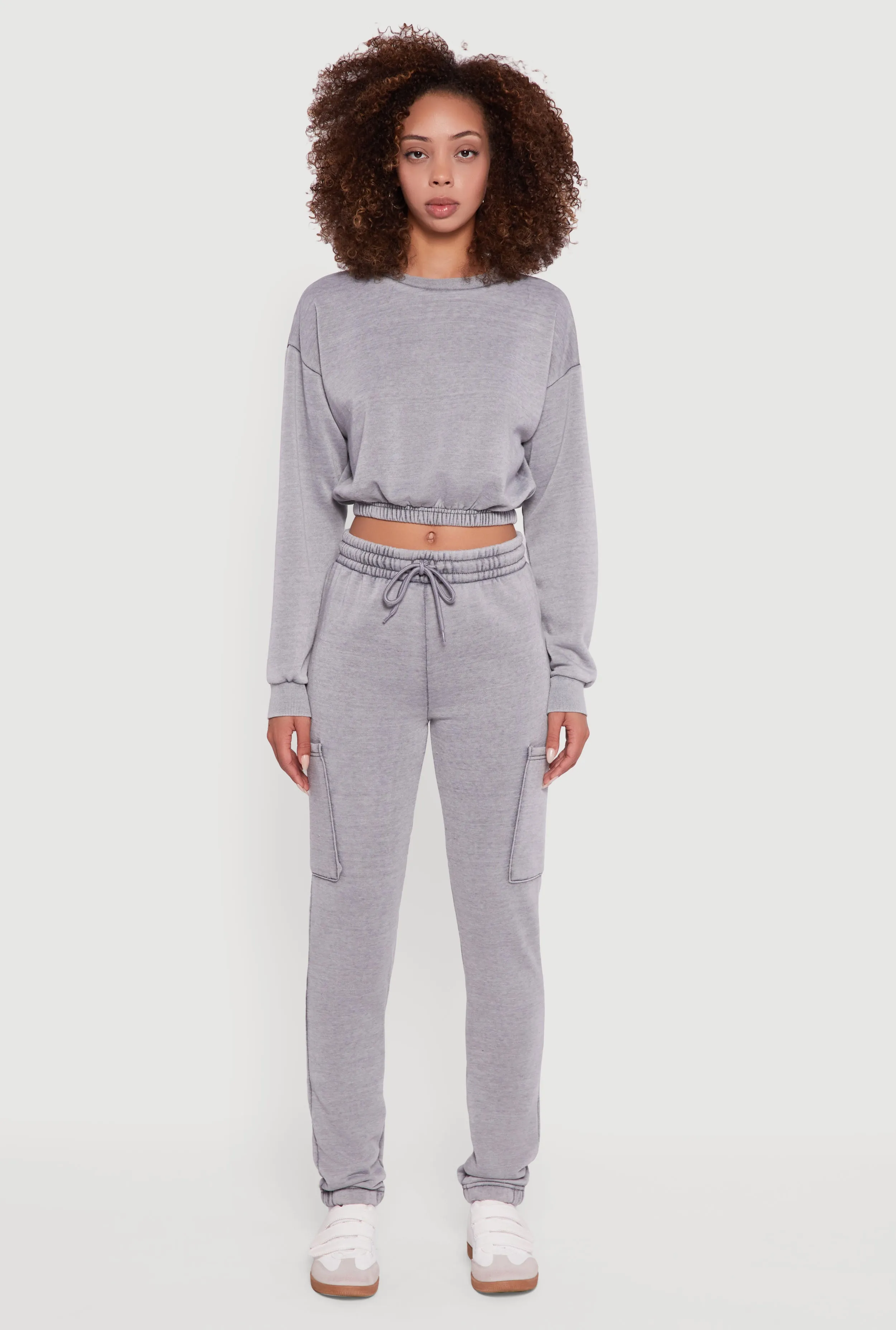 High Waisted Marled Cargo Pocket Sweatpants sold by Rainbow product image thumbnail 2