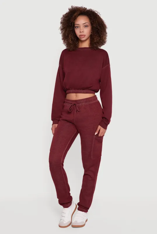 High Waisted Marled Cargo Pocket Sweatpants sold by Rainbow