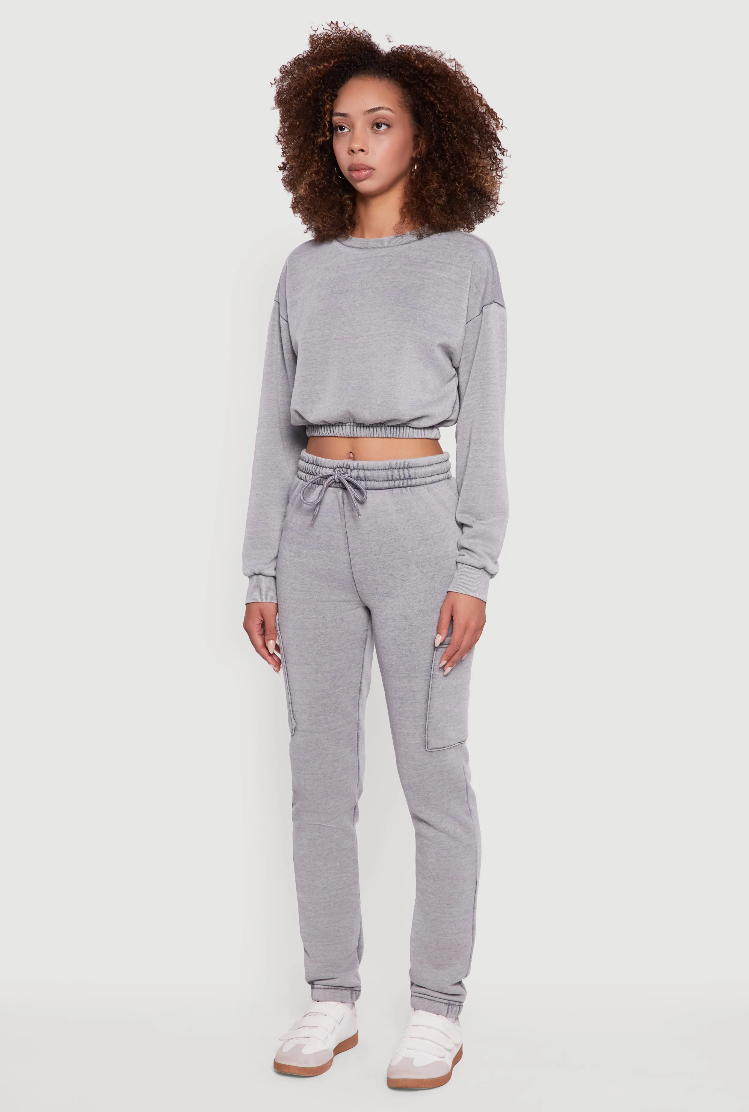 Crew Neck Long Sleeve Cropped Sweatshirt sold by Rainbow product image thumbnail 5
