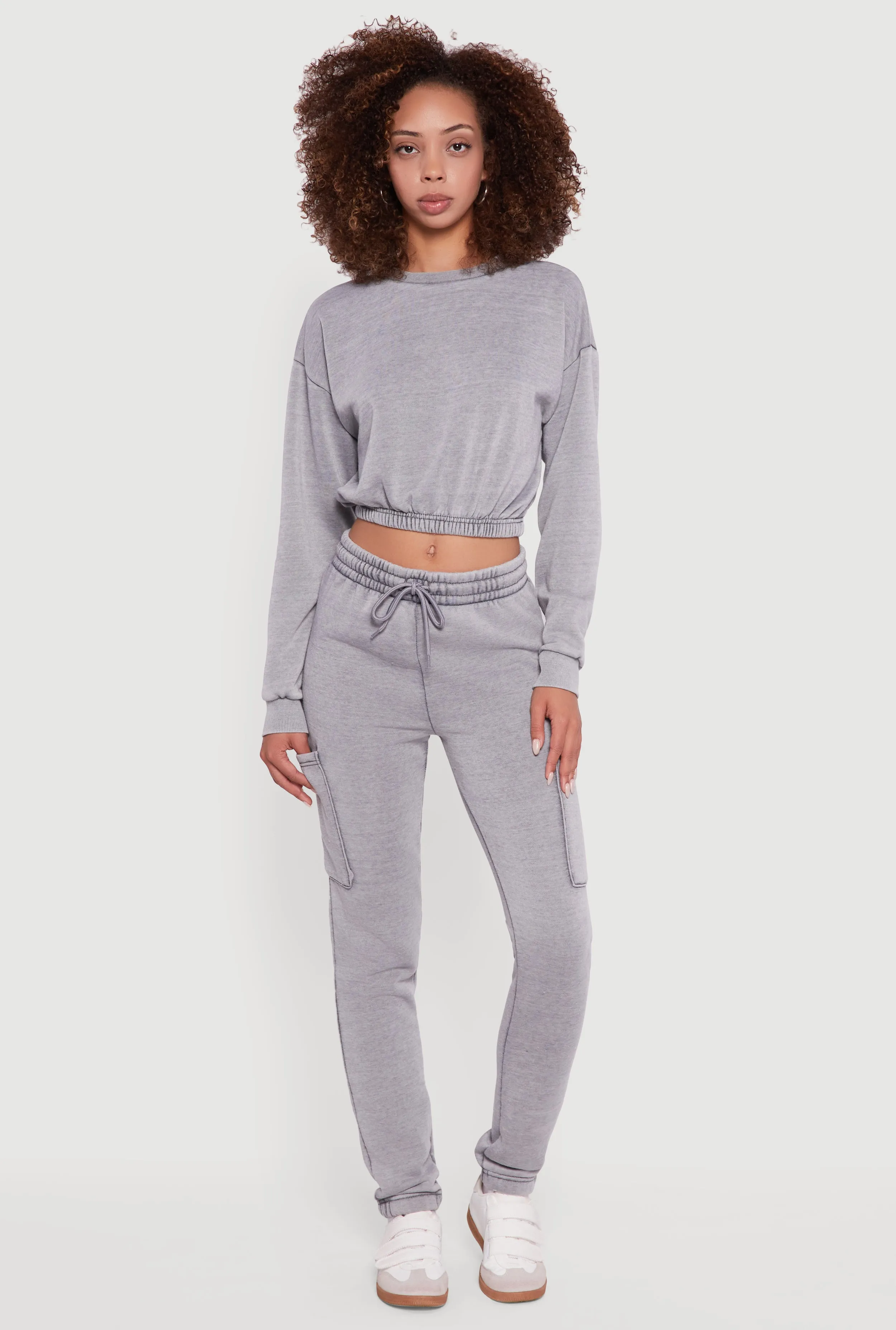 Crew Neck Long Sleeve Cropped Sweatshirt sold by Rainbow product image thumbnail 2
