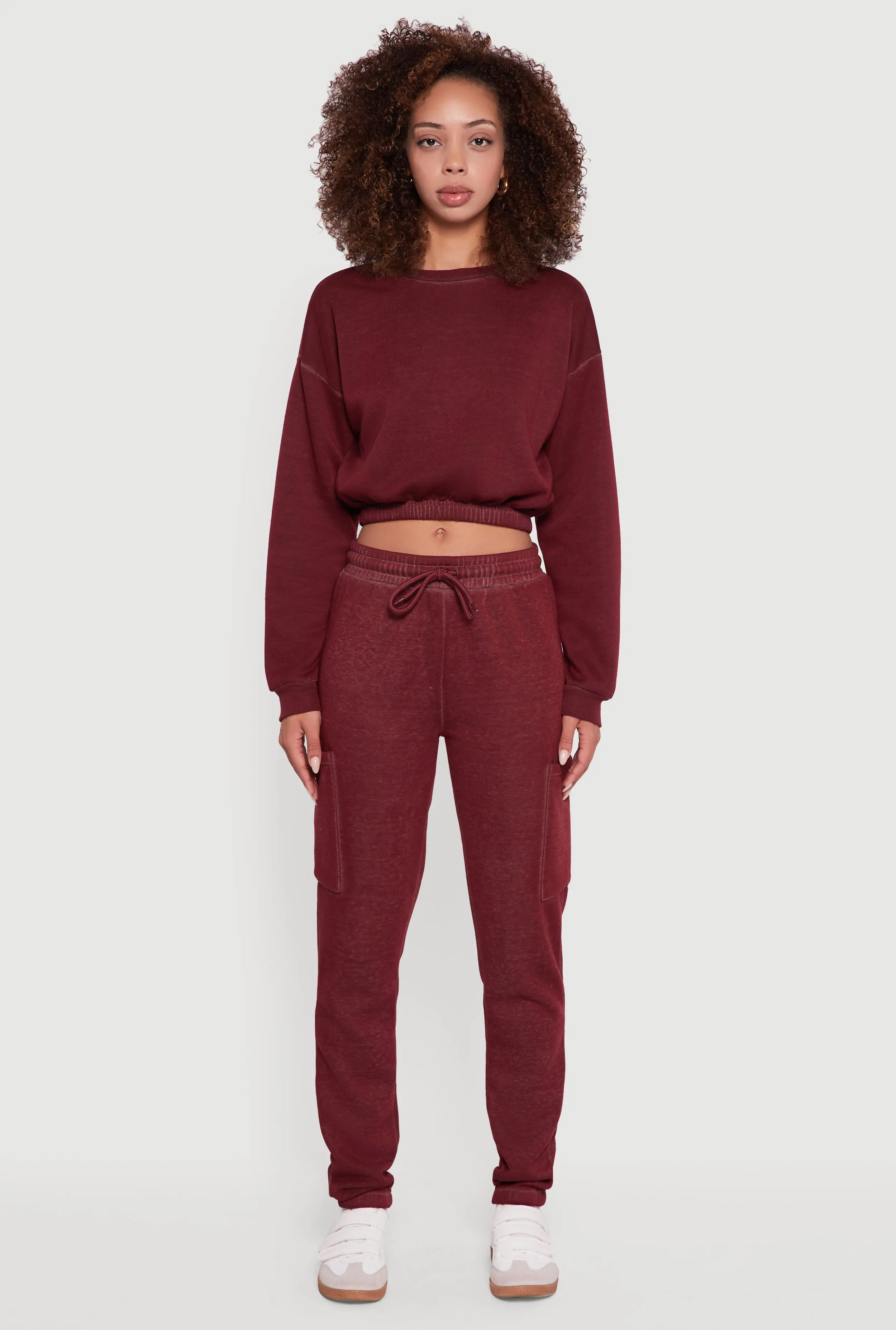 Crew Neck Long Sleeve Cropped Sweatshirt sold by Rainbow product image thumbnail 3