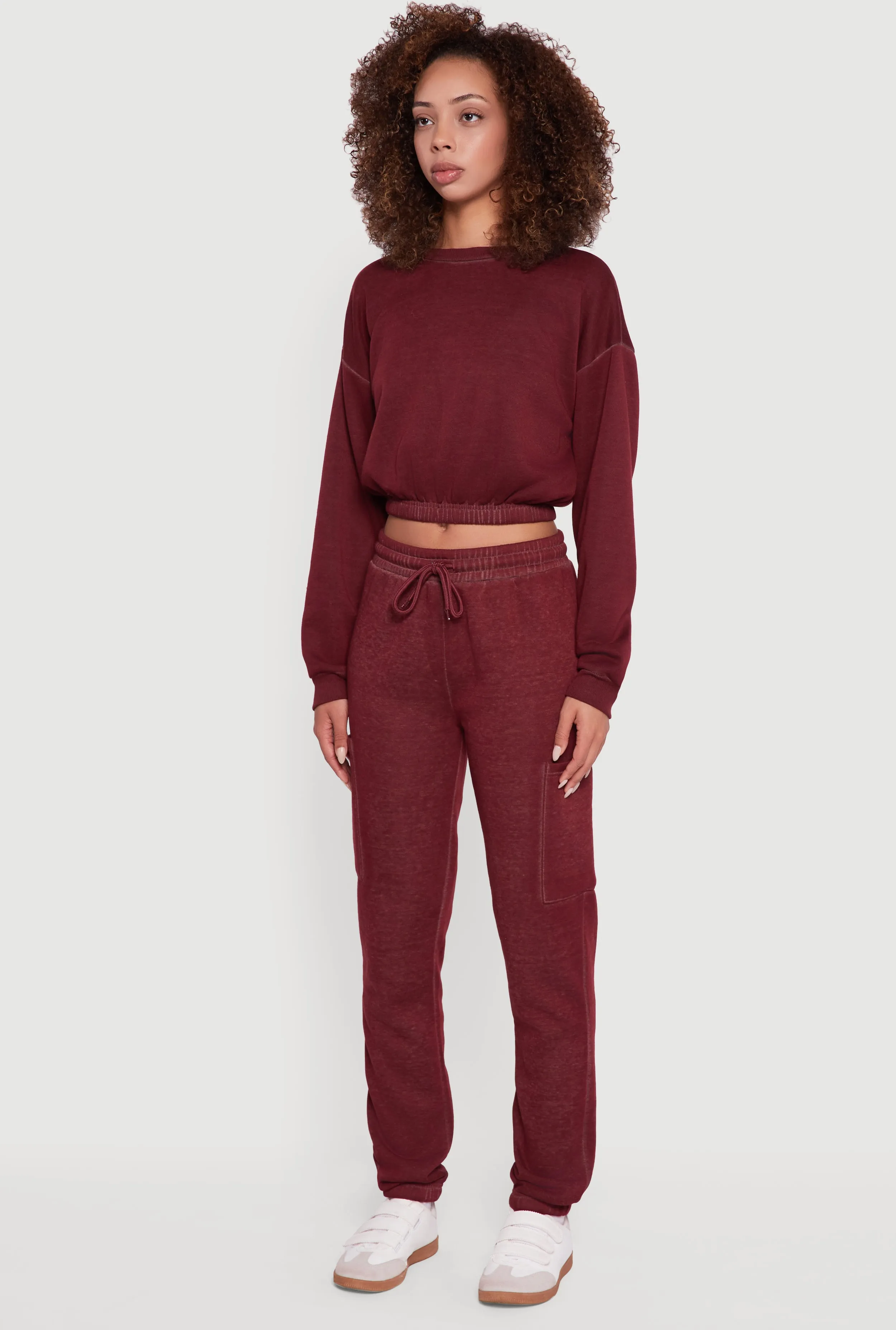 Crew Neck Long Sleeve Cropped Sweatshirt sold by Rainbow product image thumbnail 5