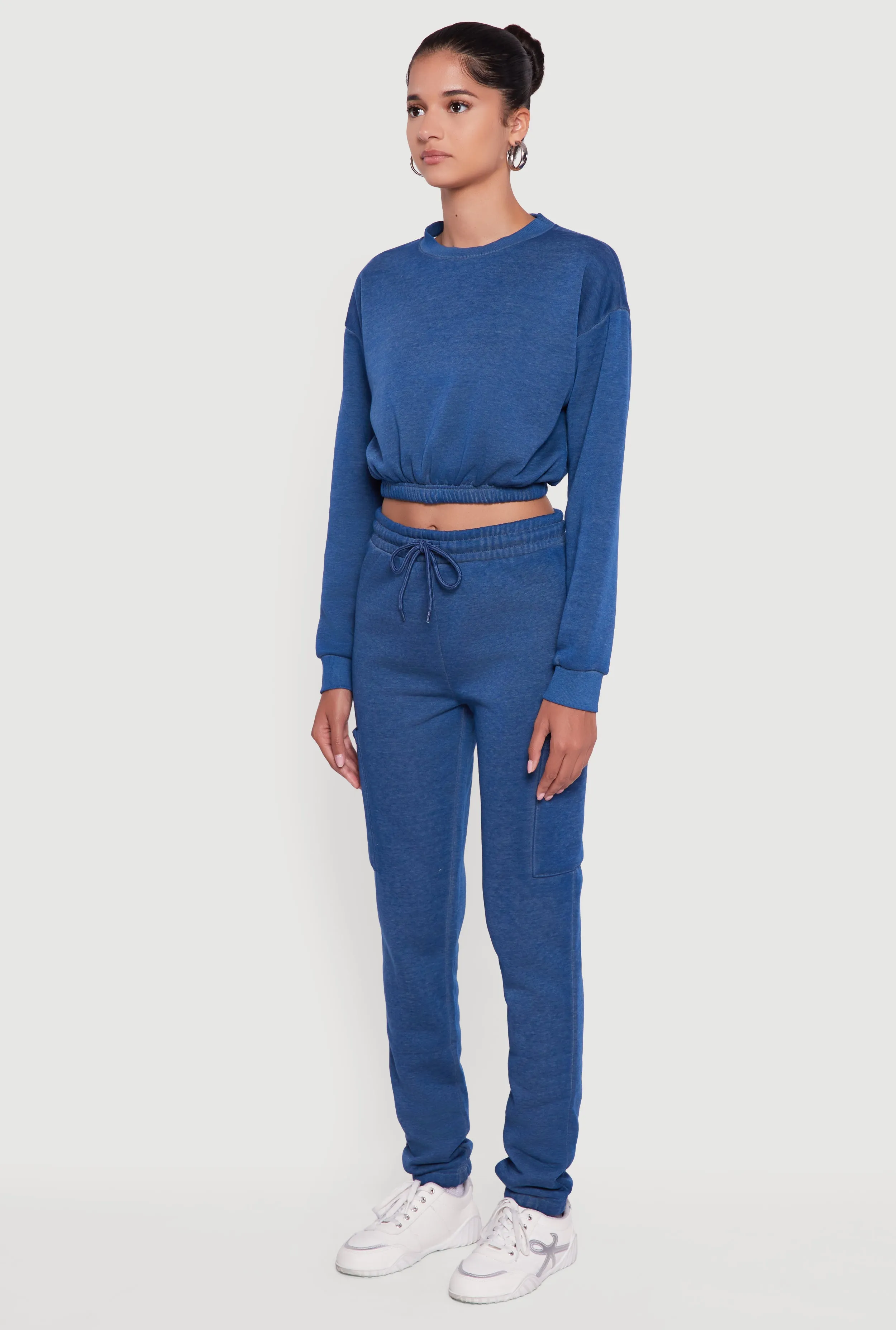 Crew Neck Long Sleeve Cropped Sweatshirt sold by Rainbow product image thumbnail 5