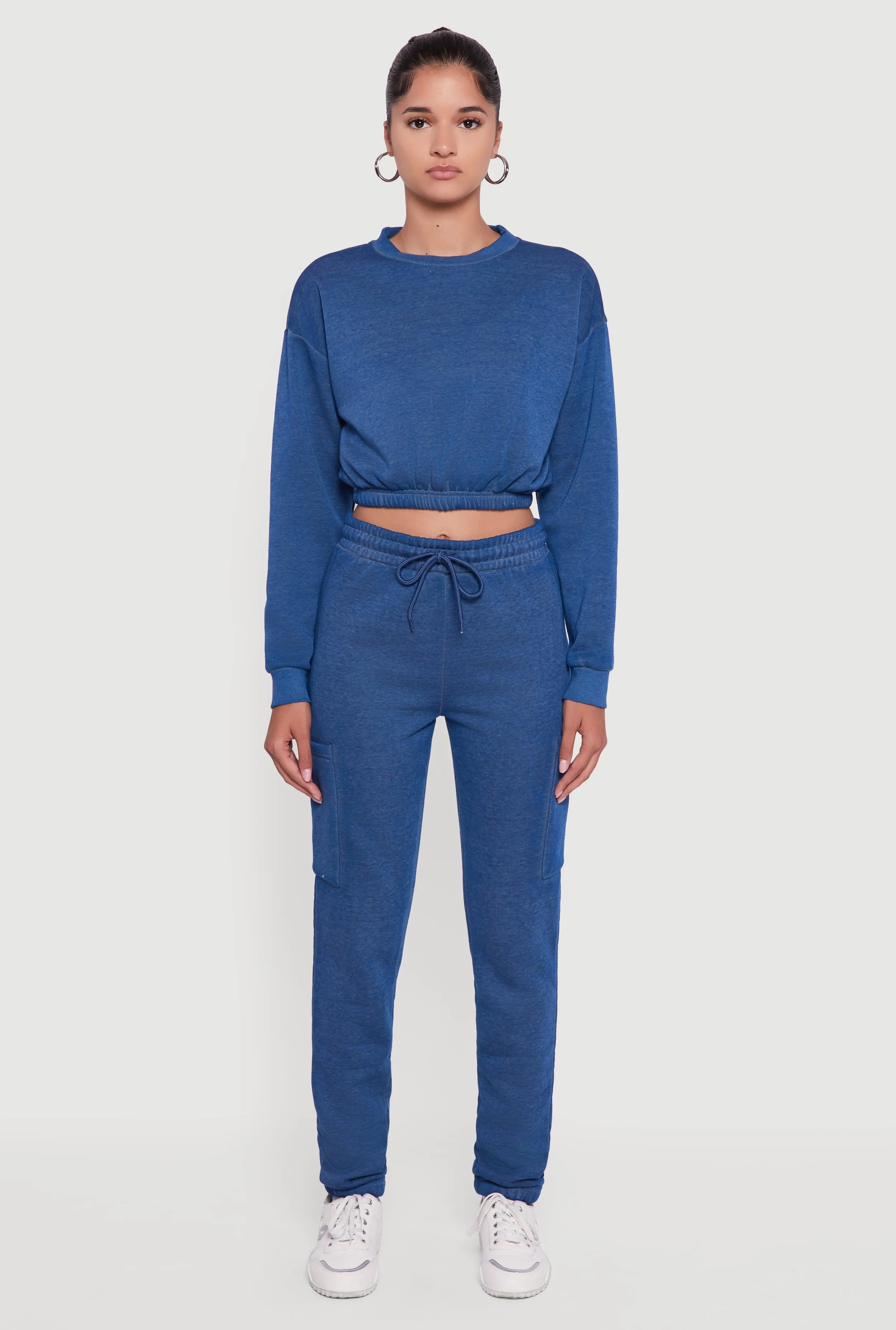 Crew Neck Long Sleeve Cropped Sweatshirt sold by Rainbow product image thumbnail 3