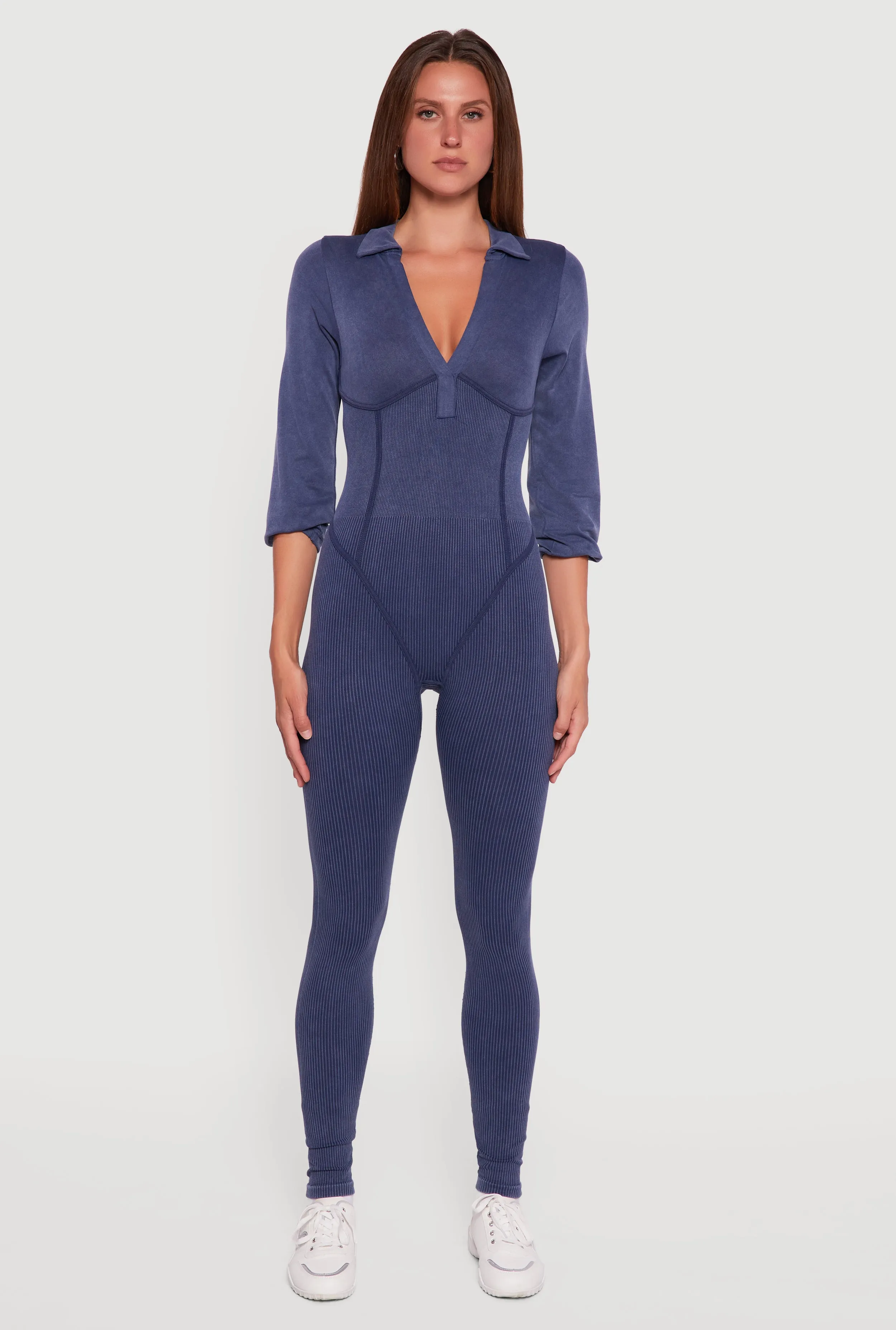 Acid Wash Ribbed Knit Jumpsuit sold by Rainbow product image thumbnail 2