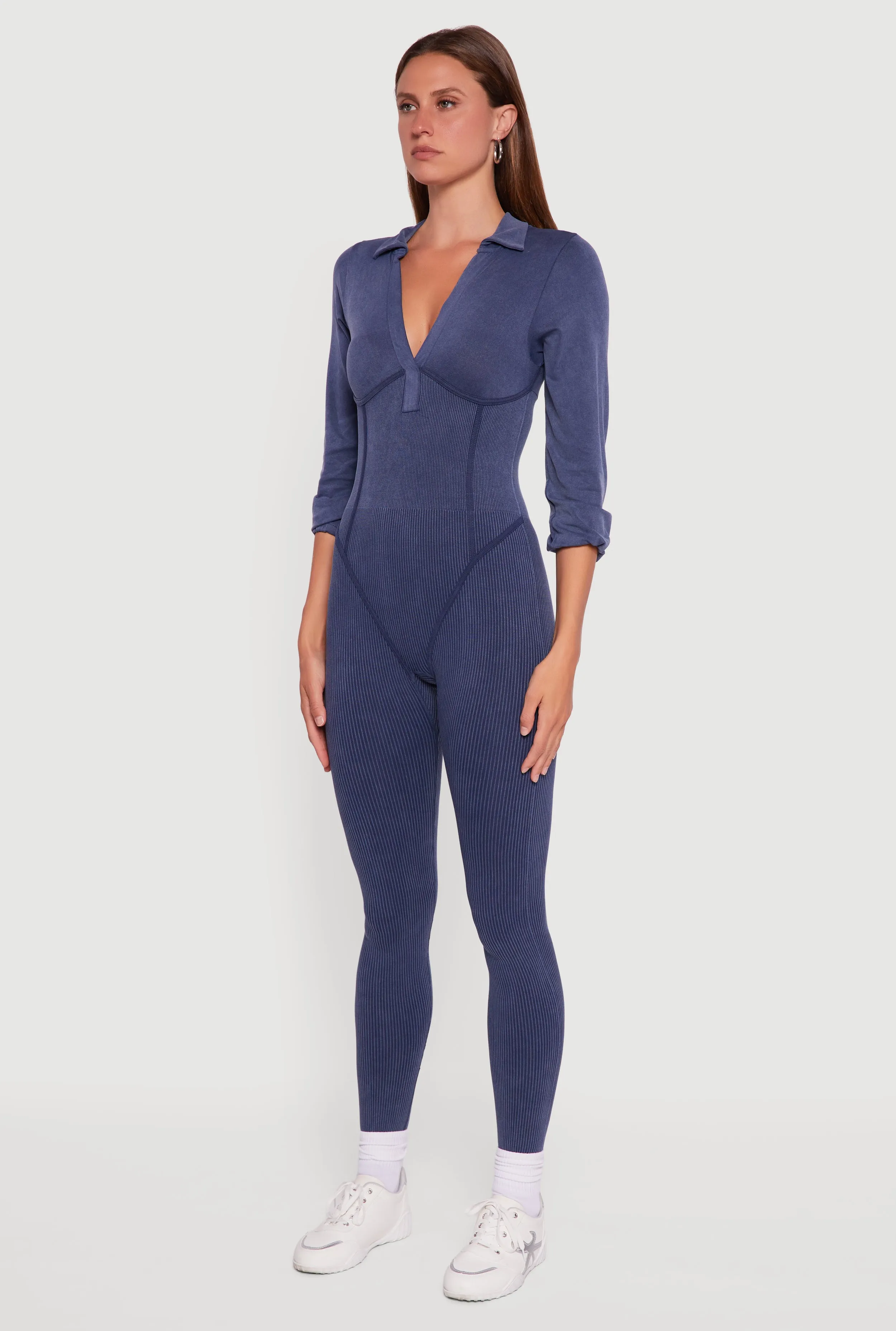 Acid Wash Ribbed Knit Jumpsuit sold by Rainbow product image thumbnail 3