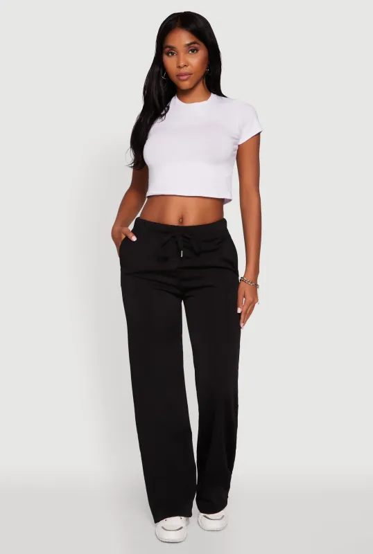 High Waisted Wide Leg Fleece Lined Sweatpants sold by Rainbow