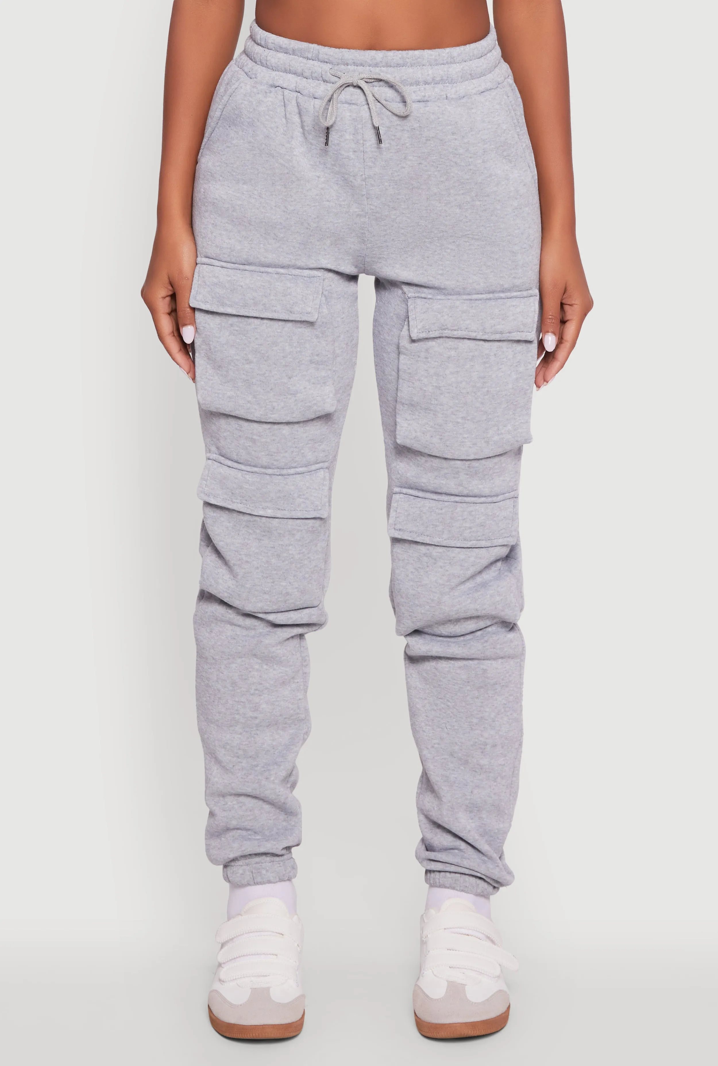 High Waisted Fleece Cargo Pocket Sweatpants sold by Rainbow product image thumbnail 5