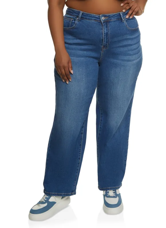 Plus Size WAX Straight Wide Leg Jeans sold by Rainbow