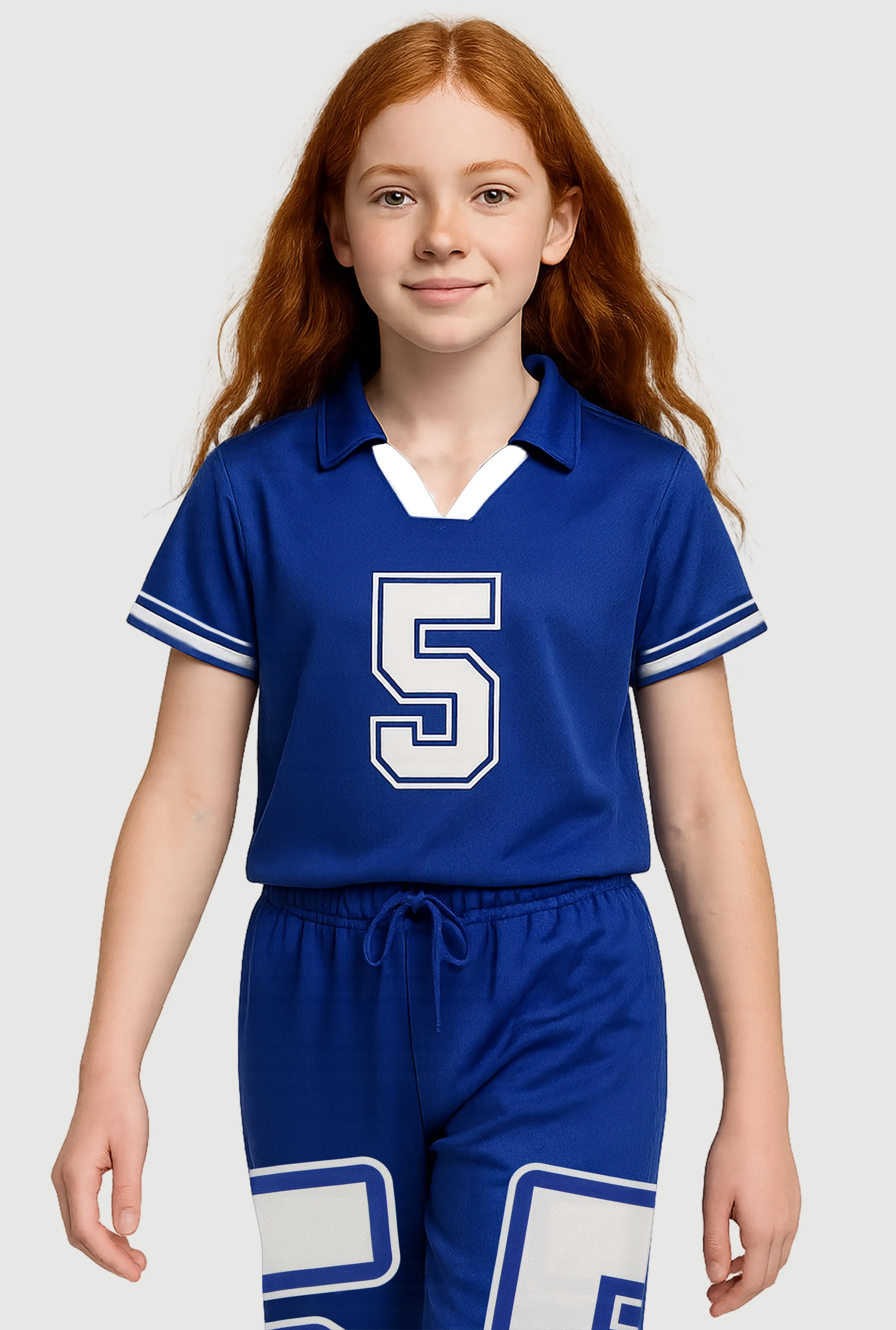 Girls Short Sleeve Varsity Stripe Polo Tee sold by Rainbow product image thumbnail 3