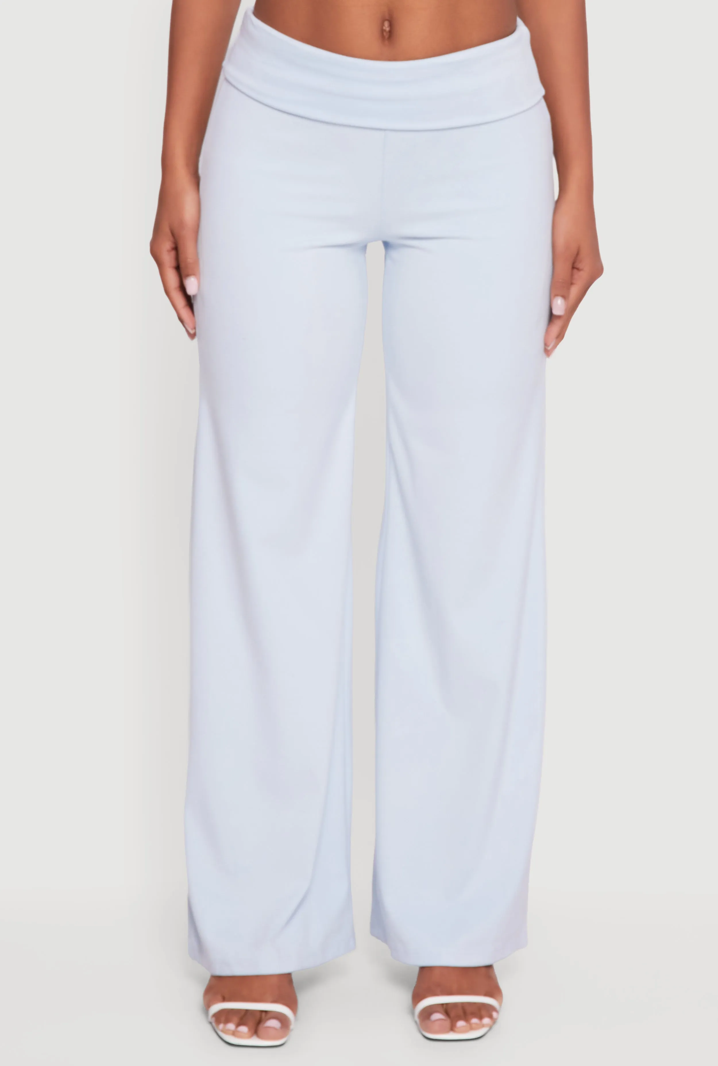 Brushed Ribbed Knit Fold Over Flare Pants sold by Rainbow product image thumbnail 3