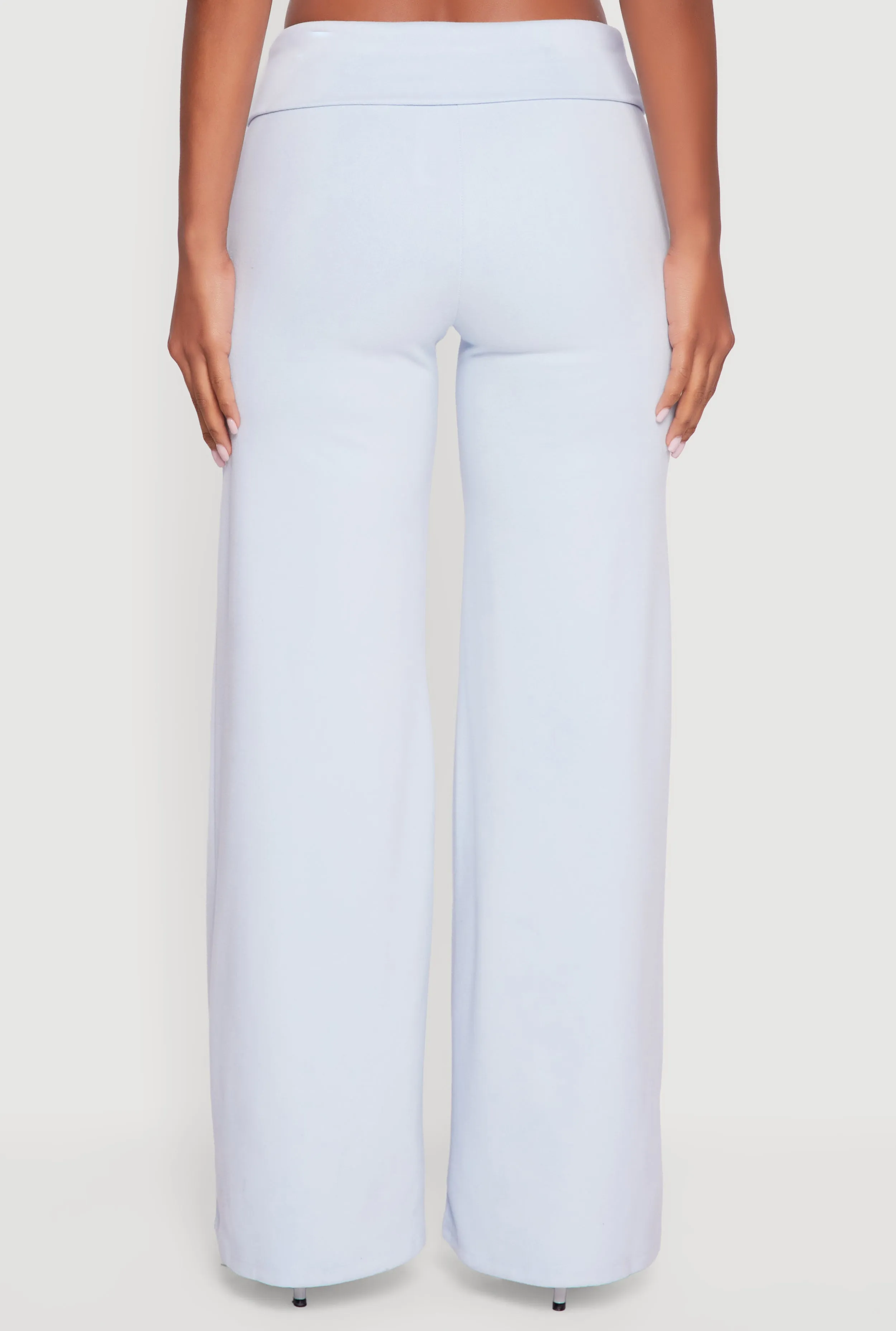 Brushed Ribbed Knit Fold Over Flare Pants sold by Rainbow product image thumbnail 5