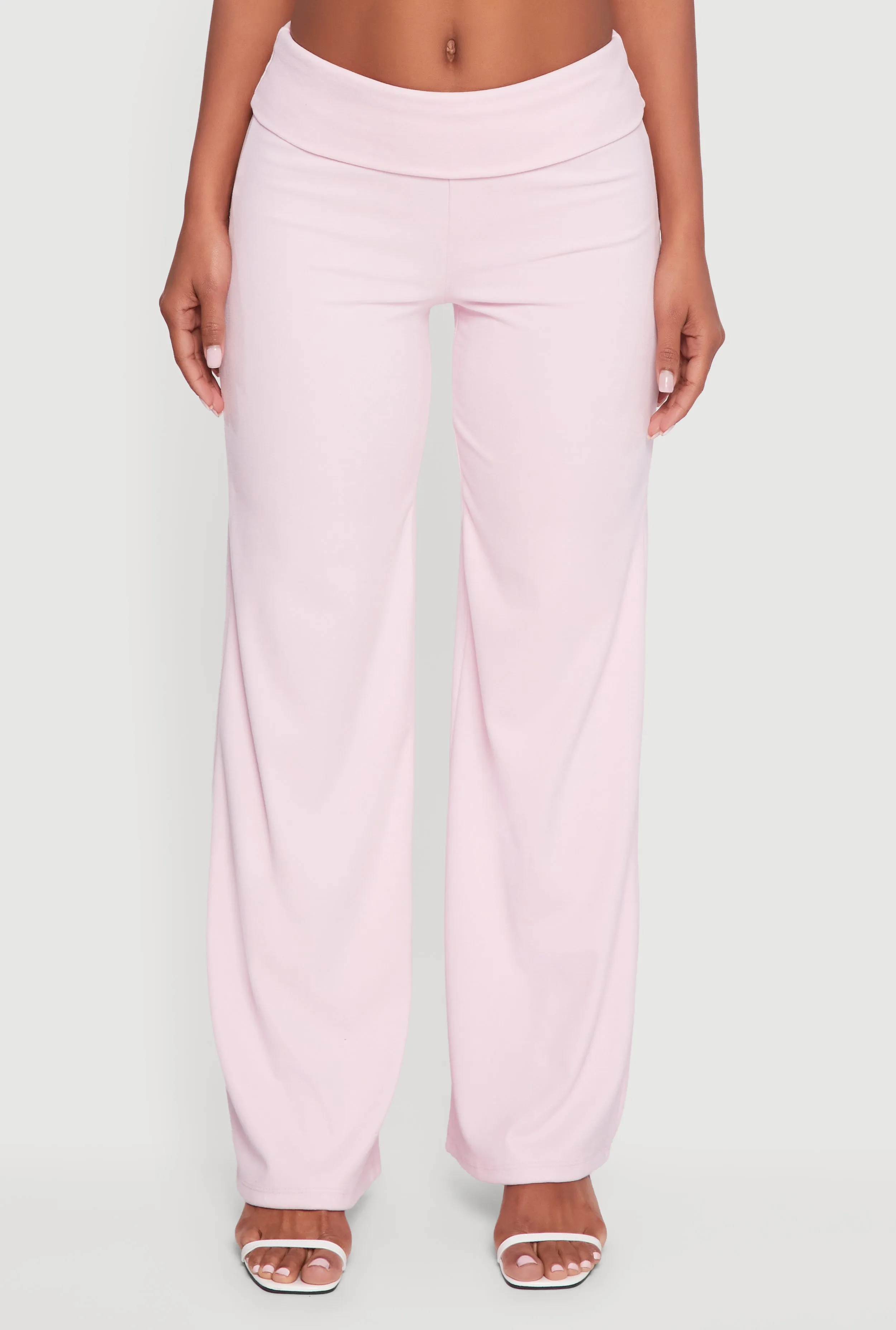 Brushed Ribbed Knit Fold Over Flare Pants sold by Rainbow product image thumbnail 3