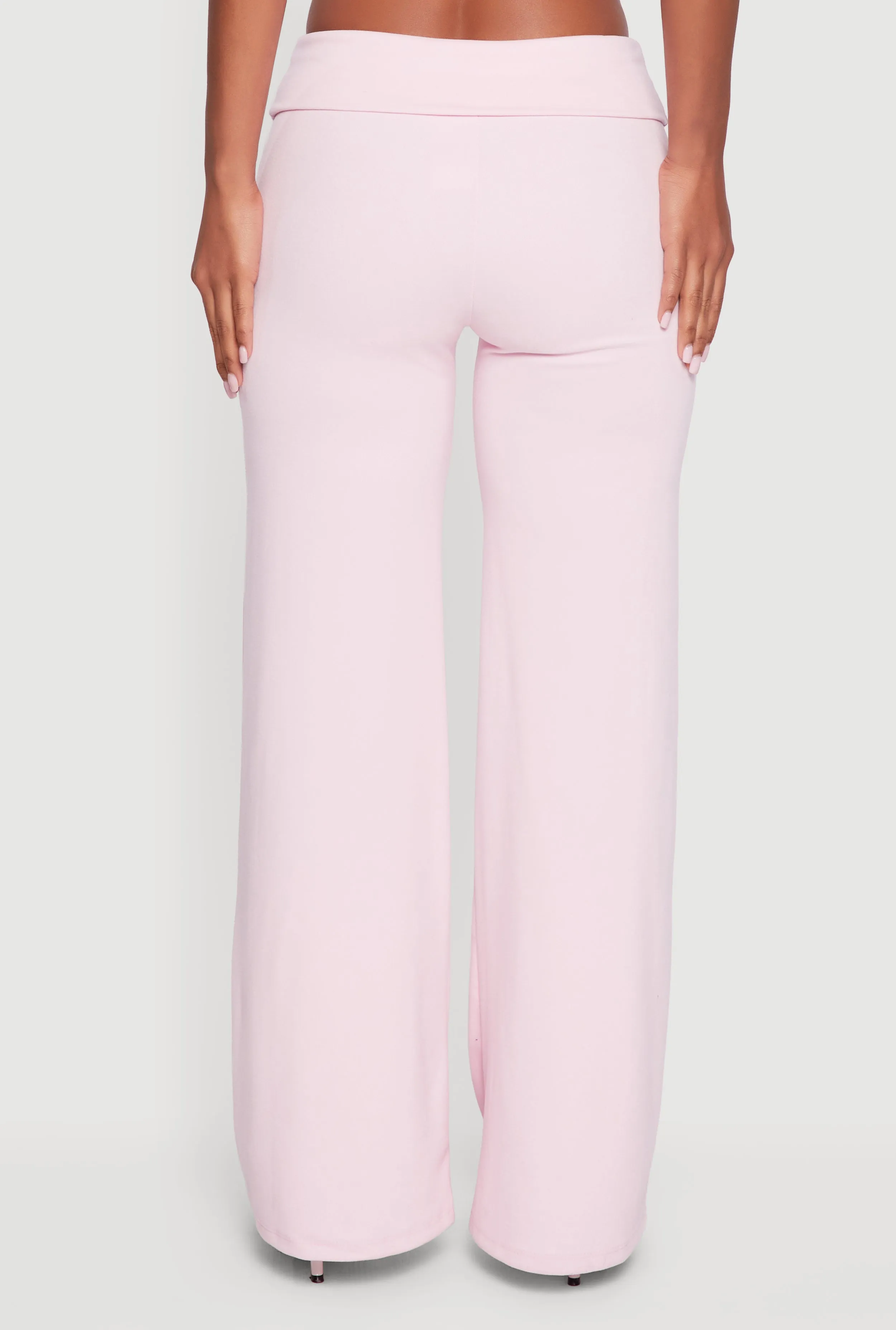Brushed Ribbed Knit Fold Over Flare Pants sold by Rainbow product image thumbnail 5