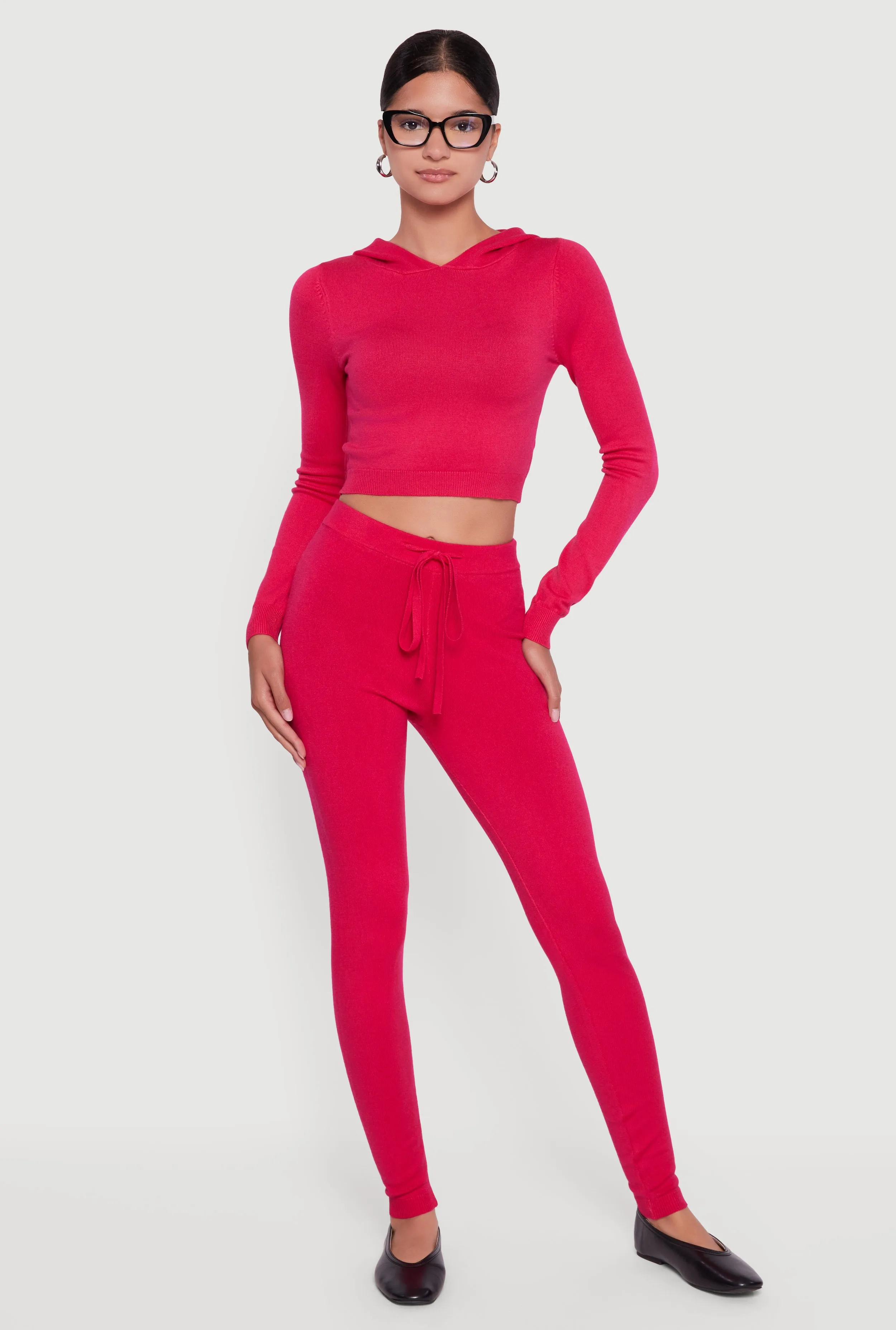 Long Sleeve Cropped Pullover Hooded Sweater sold by Rainbow product image thumbnail 2