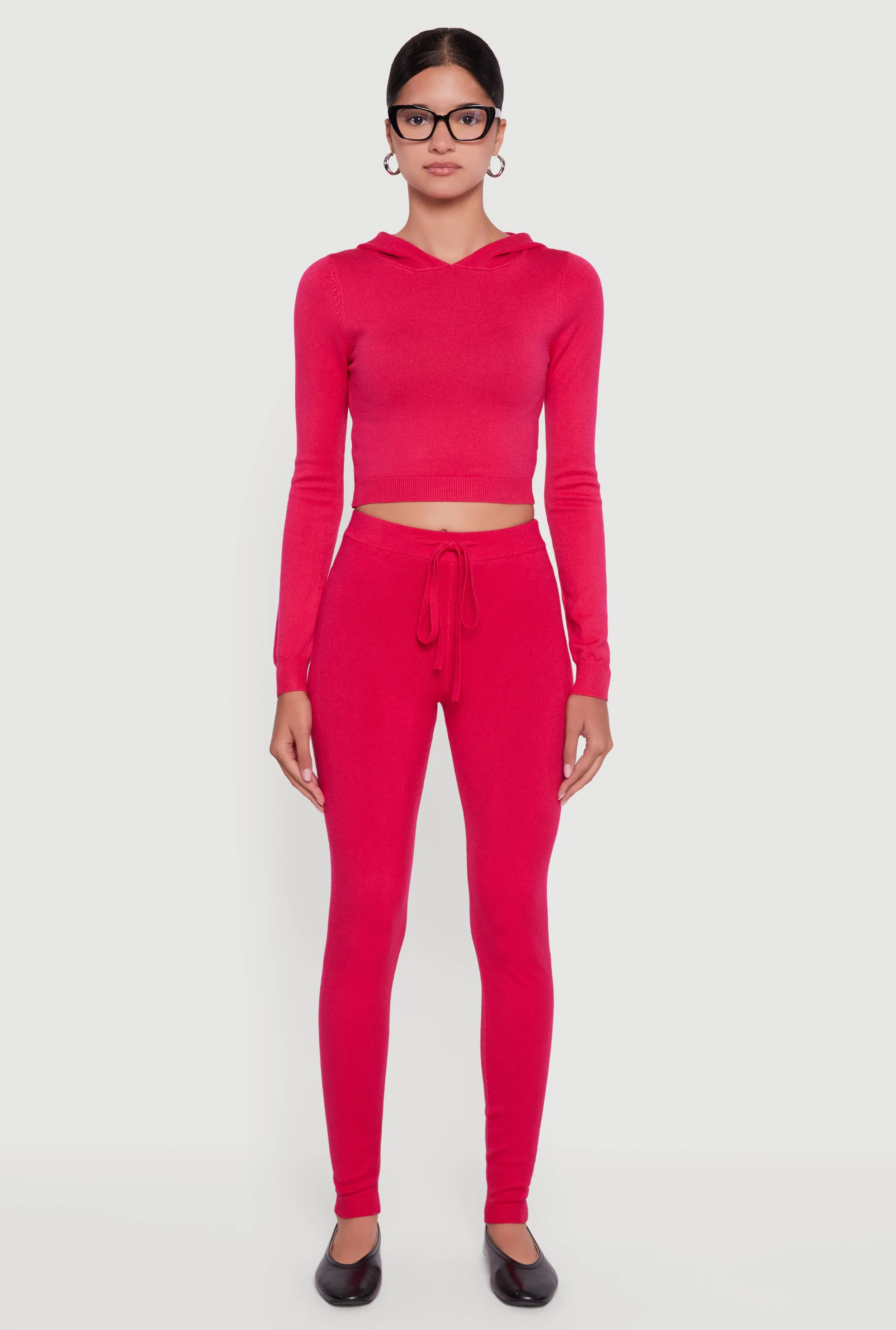 Long Sleeve Cropped Pullover Hooded Sweater sold by Rainbow product image thumbnail 3