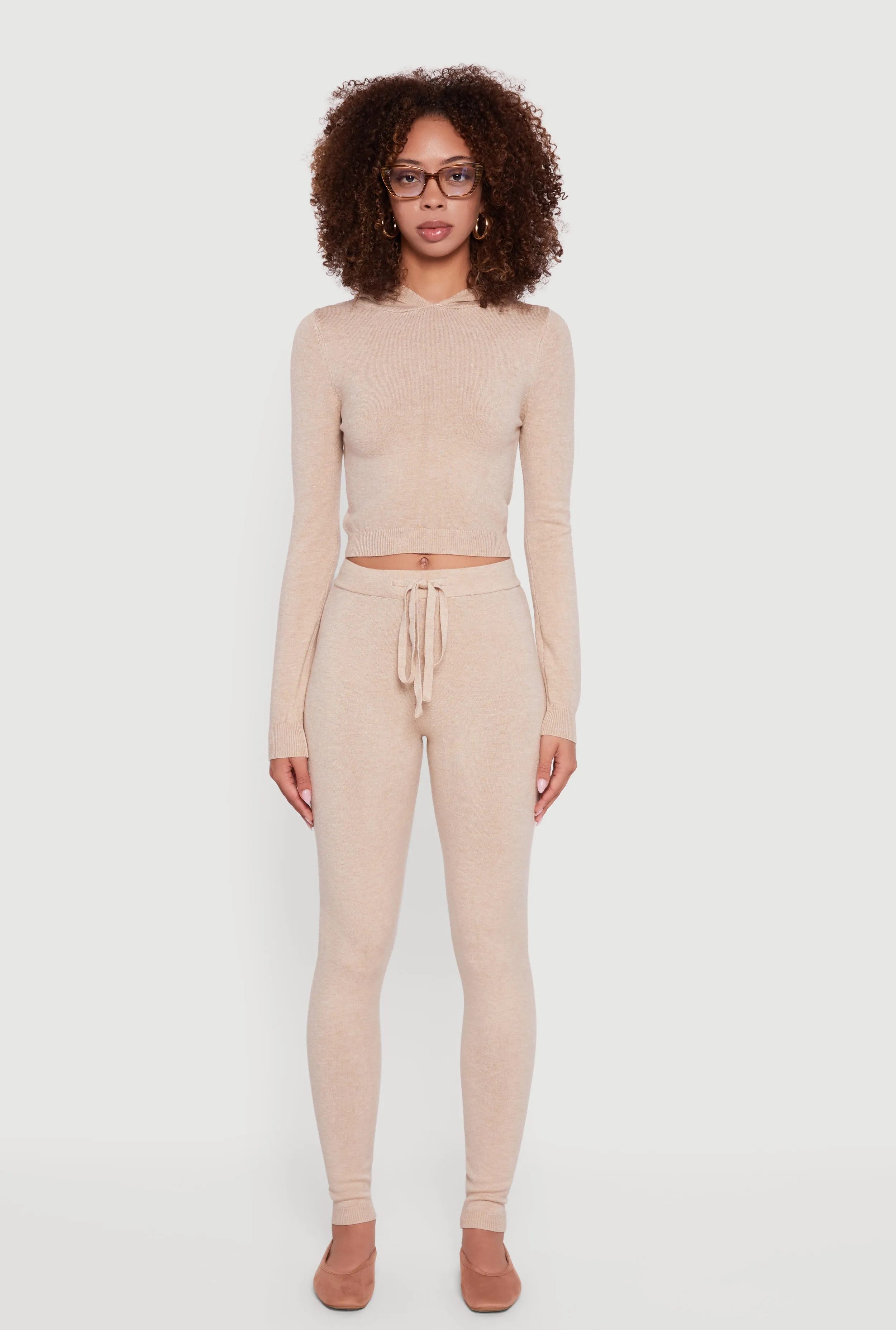 Long Sleeve Cropped Pullover Hooded Sweater sold by Rainbow product image thumbnail 3
